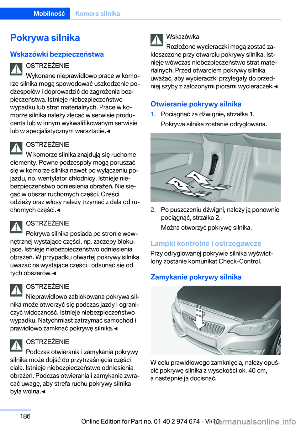 BMW M2 2017  Instrukcja obsługi (in Polish) �P�o�k�r�y�w�a��s�i�l�n�i�k�a
�W�s�k�a�z�