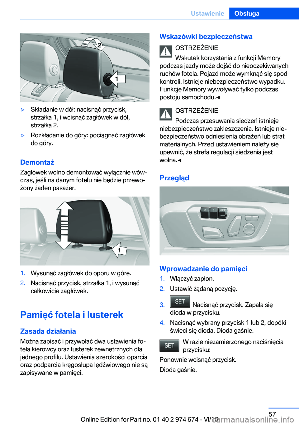 BMW M2 2017  Instrukcja obsługi (in Polish) 'y�S�k�ł�a�d�a�n�i�e� �w� �d�