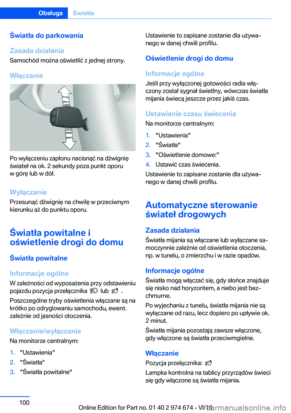 BMW M2 2017  Instrukcja obsługi (in Polish) �w�i�a�t�ł�a��d�o��p�a�r�k�o�w�a�n�i�a
�;�a�s�a�d�a��d�z�i�a�ł�a�n�i�a
�S�a�m�o�c�h�