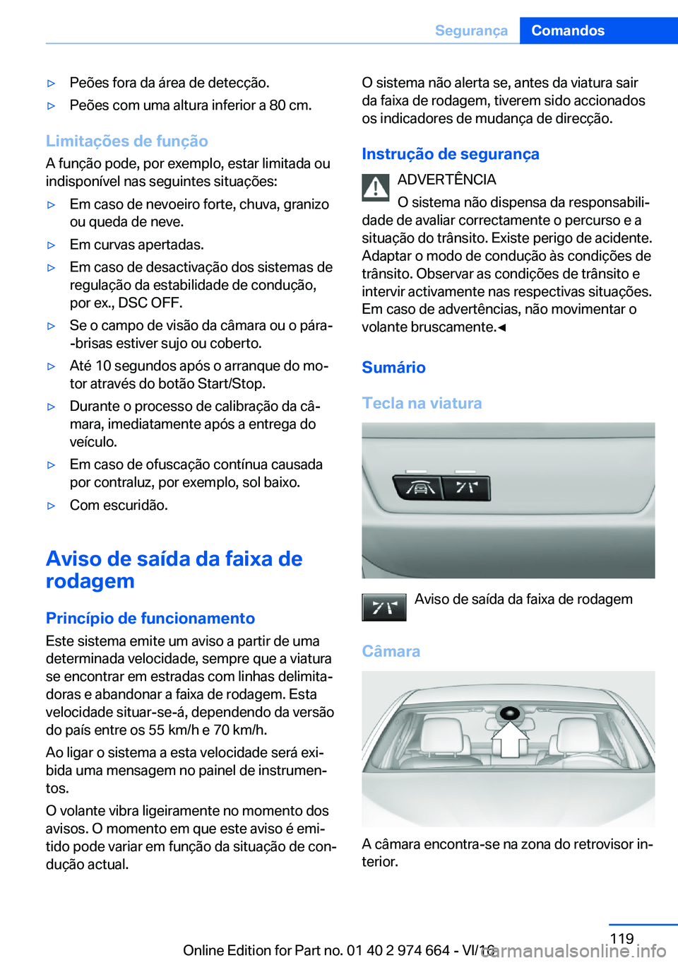 BMW M2 2017  Manual do condutor (in Portuguese) 'y�P�e�õ�e�s� �f�o�r�a� �d�a� �á�r�e�a� �d�e� �d�e�t�e�c�