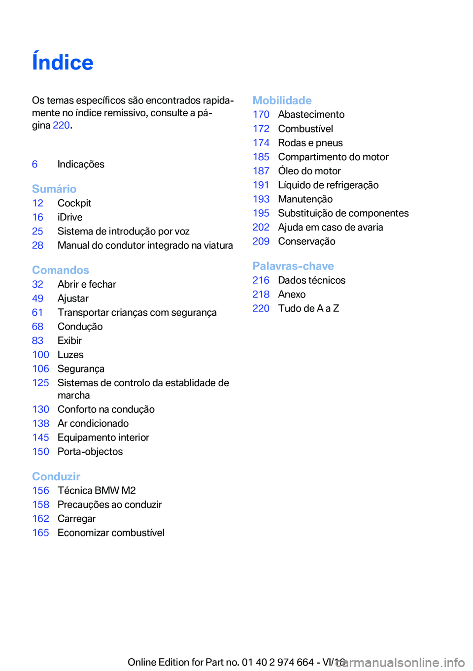 BMW M2 2017  Manual do condutor (in Portuguese) �