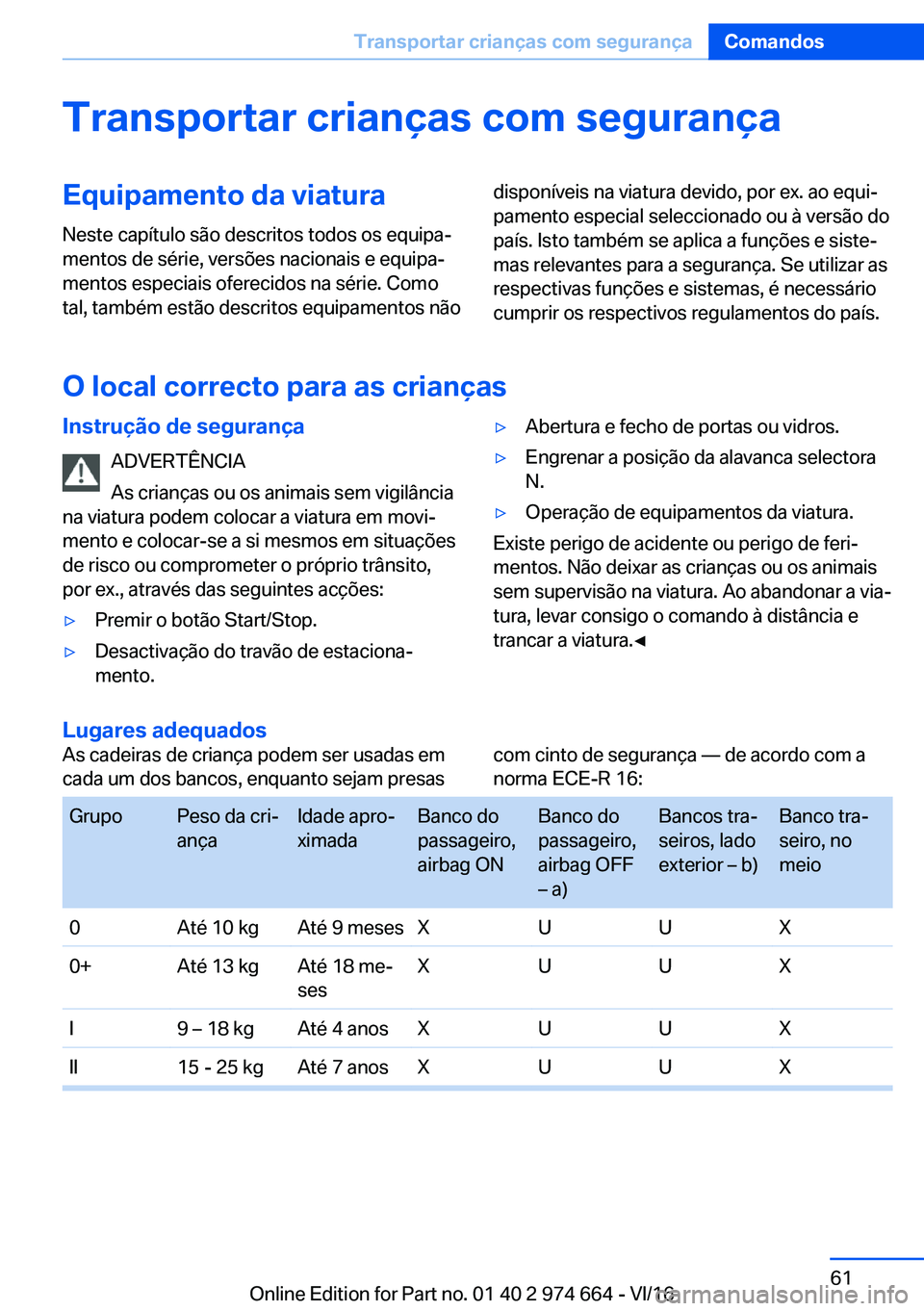 BMW M2 2017  Manual do condutor (in Portuguese) �T�r�a�n�s�p�o�r�t�a�r��c�r�i�a�n�