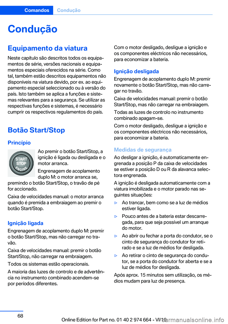 BMW M2 2017  Manual do condutor (in Portuguese) �C�o�n�d�u�