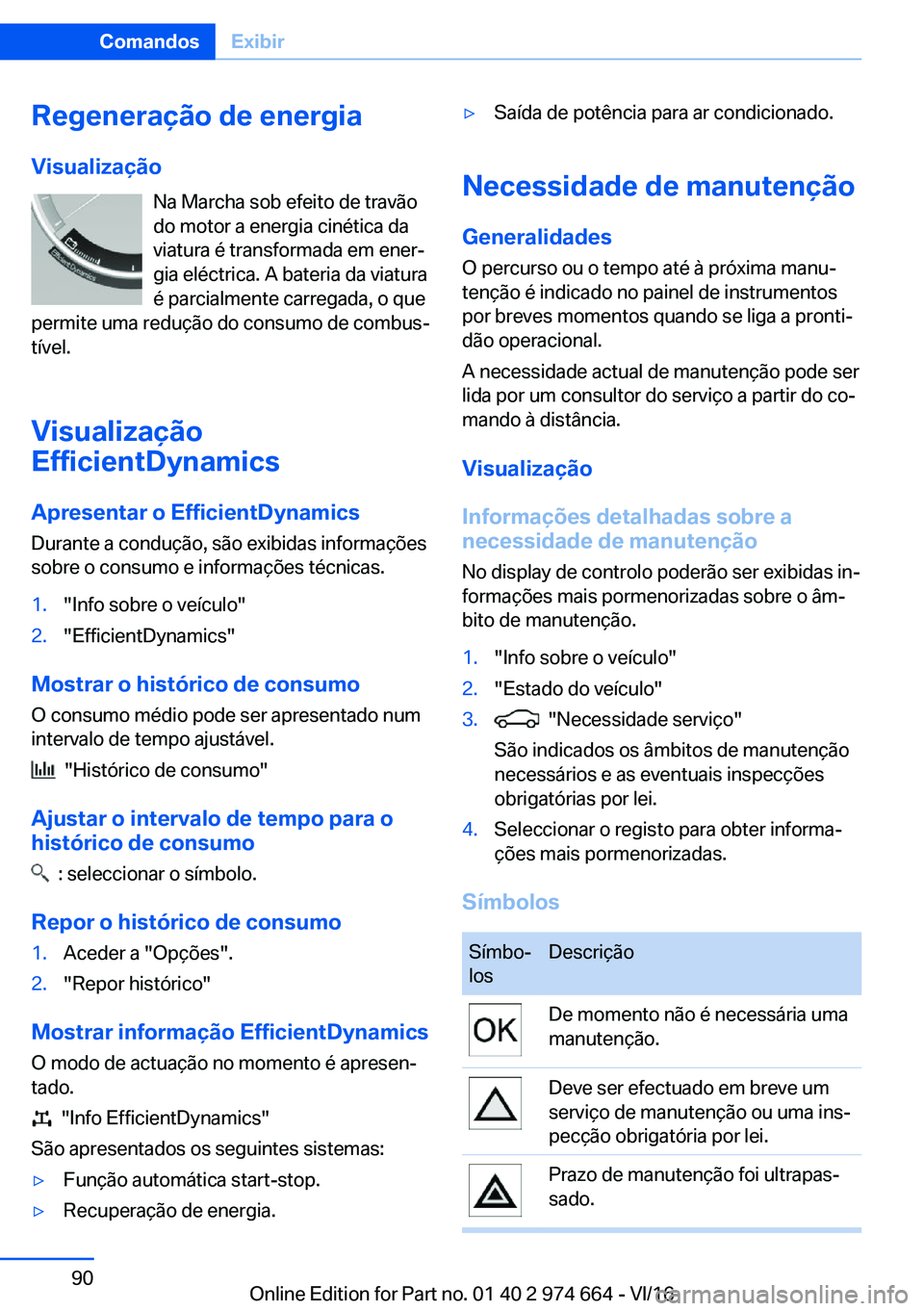 BMW M2 2017  Manual do condutor (in Portuguese) �R�e�g�e�n�e�r�a�