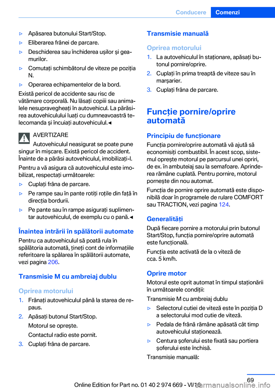 BMW M2 2017  Ghiduri De Utilizare (in Romanian) 'y�A�p�