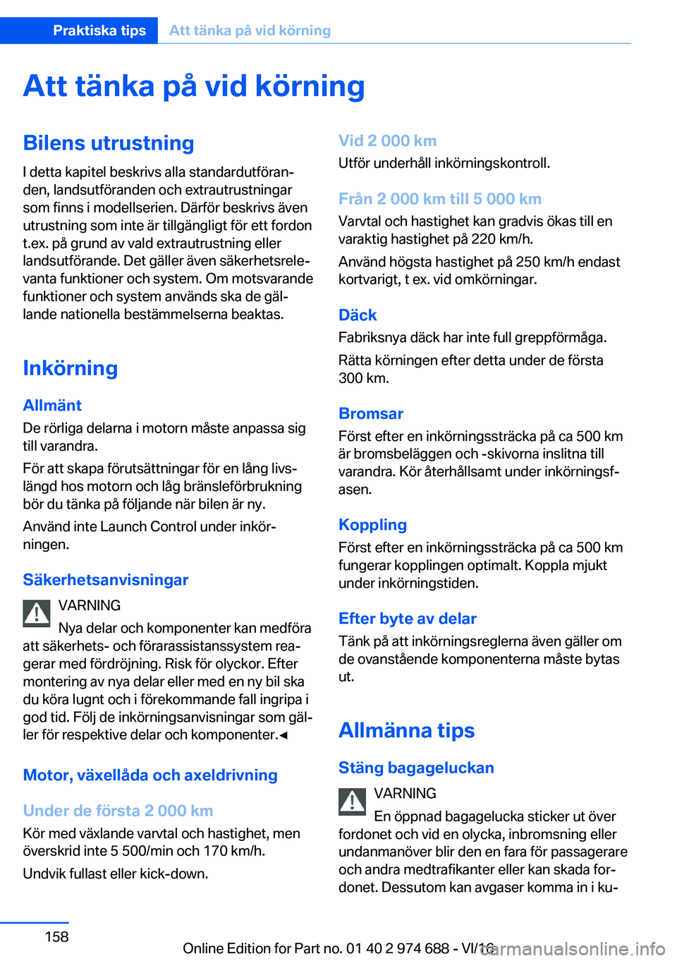 BMW M2 2017  InstruktionsbÖcker (in Swedish) �A�t�t��t�ä�n�k�a��p�å��v�i�d��k�