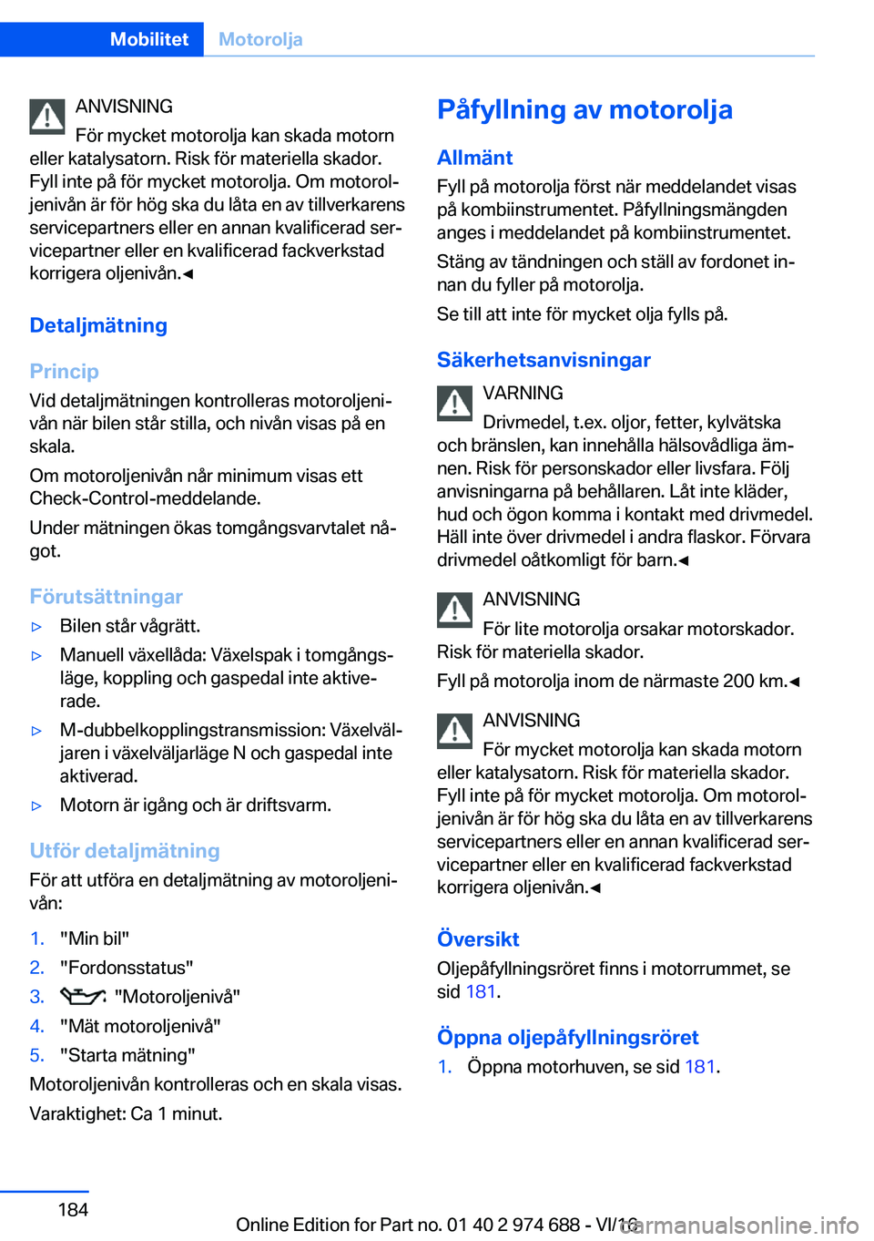 BMW M2 2017  InstruktionsbÖcker (in Swedish) �A�N�V�I�S�N�I�N�G
�F�