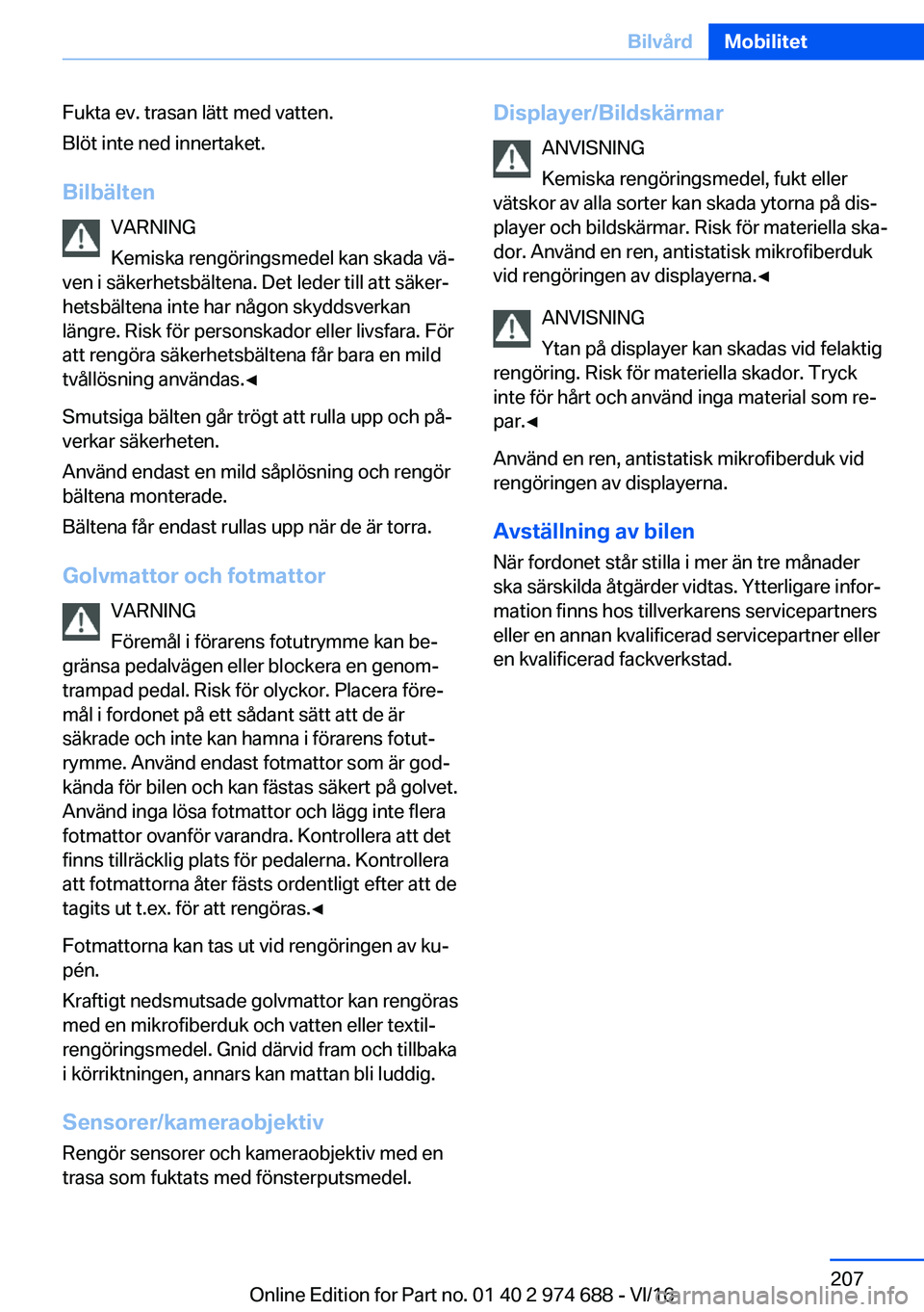 BMW M2 2017  InstruktionsbÖcker (in Swedish) �F�u�k�t�a� �e�v�.� �t�r�a�s�a�n� �l�ä�t�t� �m�e�d� �v�a�t�t�e�n�.
�B�l�