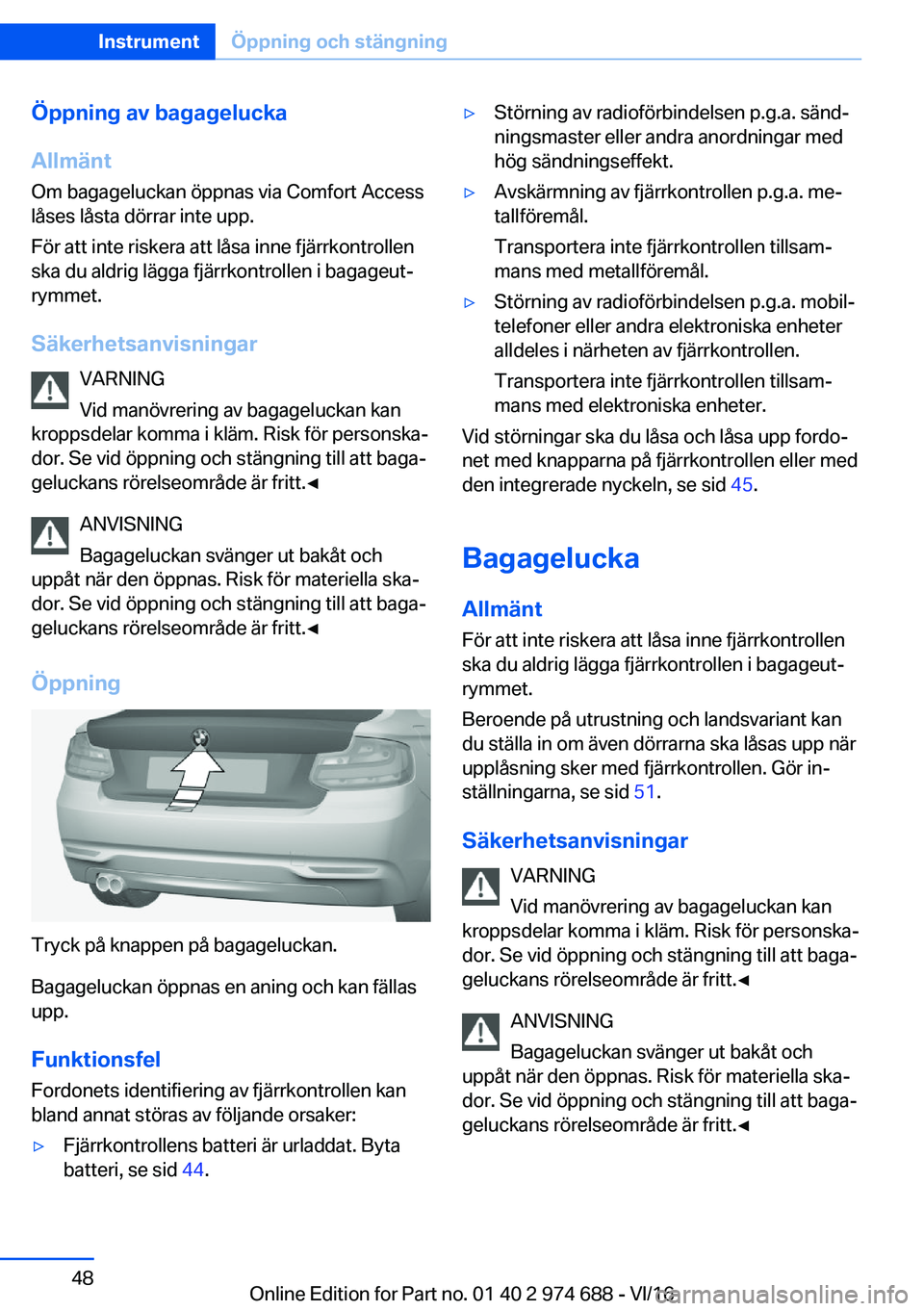 BMW M2 2017  InstruktionsbÖcker (in Swedish) �