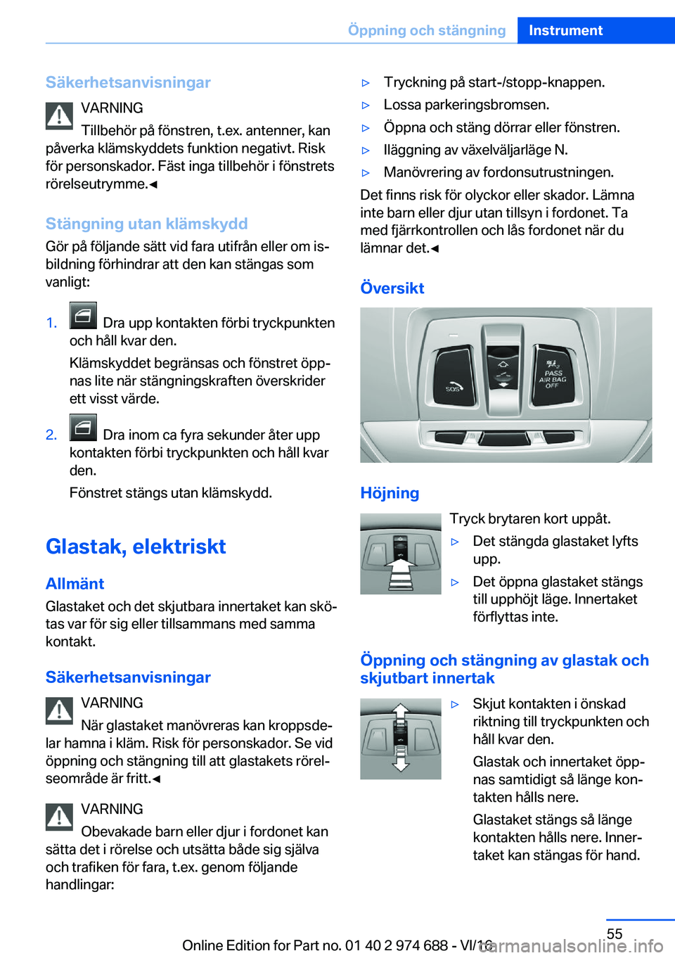 BMW M2 2017  InstruktionsbÖcker (in Swedish) �S�ä�k�e�r�h�e�t�s�a�n�v�i�s�n�i�n�g�a�r�V�A�R�N�I�N�G
�T�i�l�l�b�e�h�