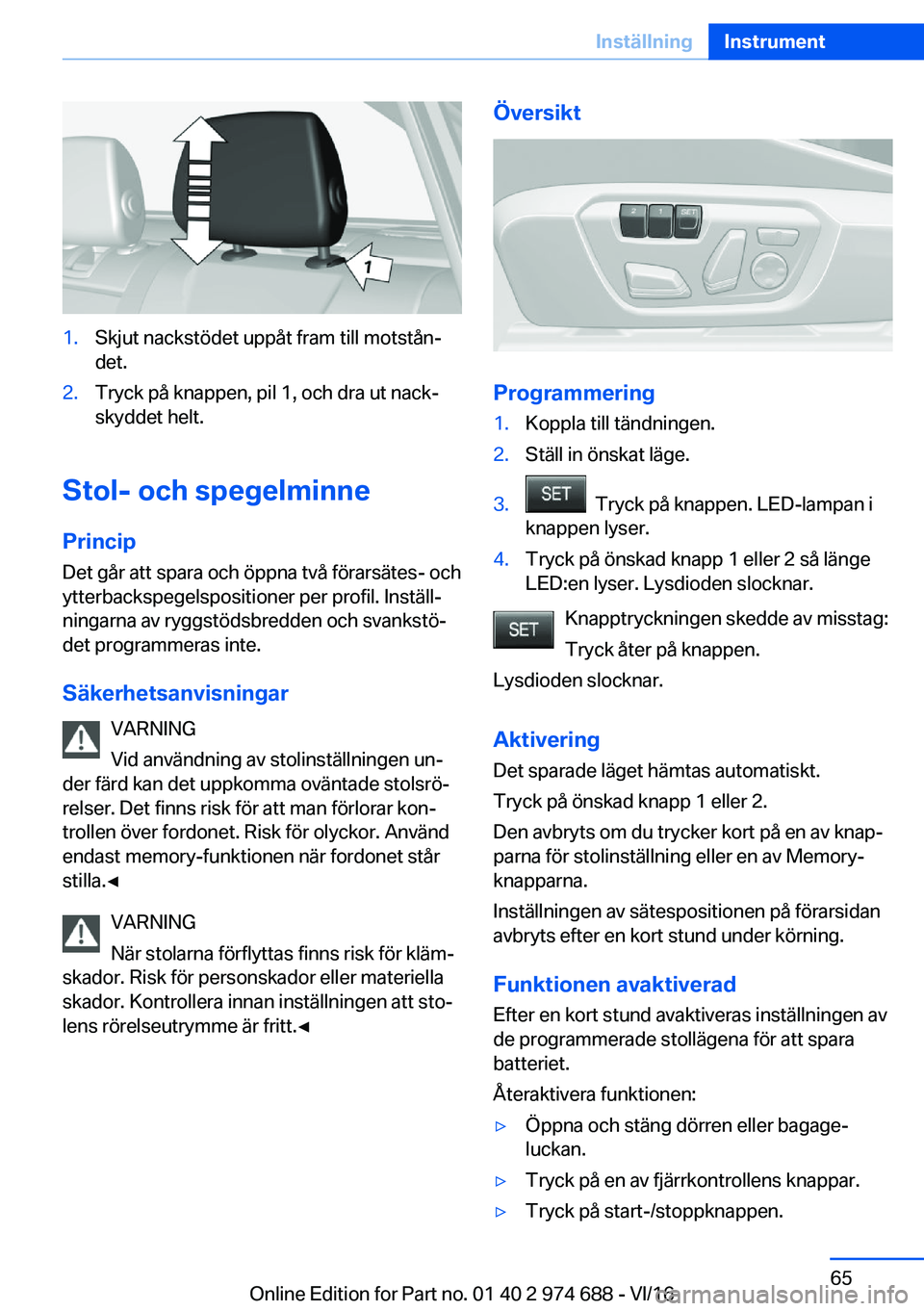 BMW M2 2017  InstruktionsbÖcker (in Swedish) �1�.�S�k�j�u�t� �n�a�c�k�s�t�