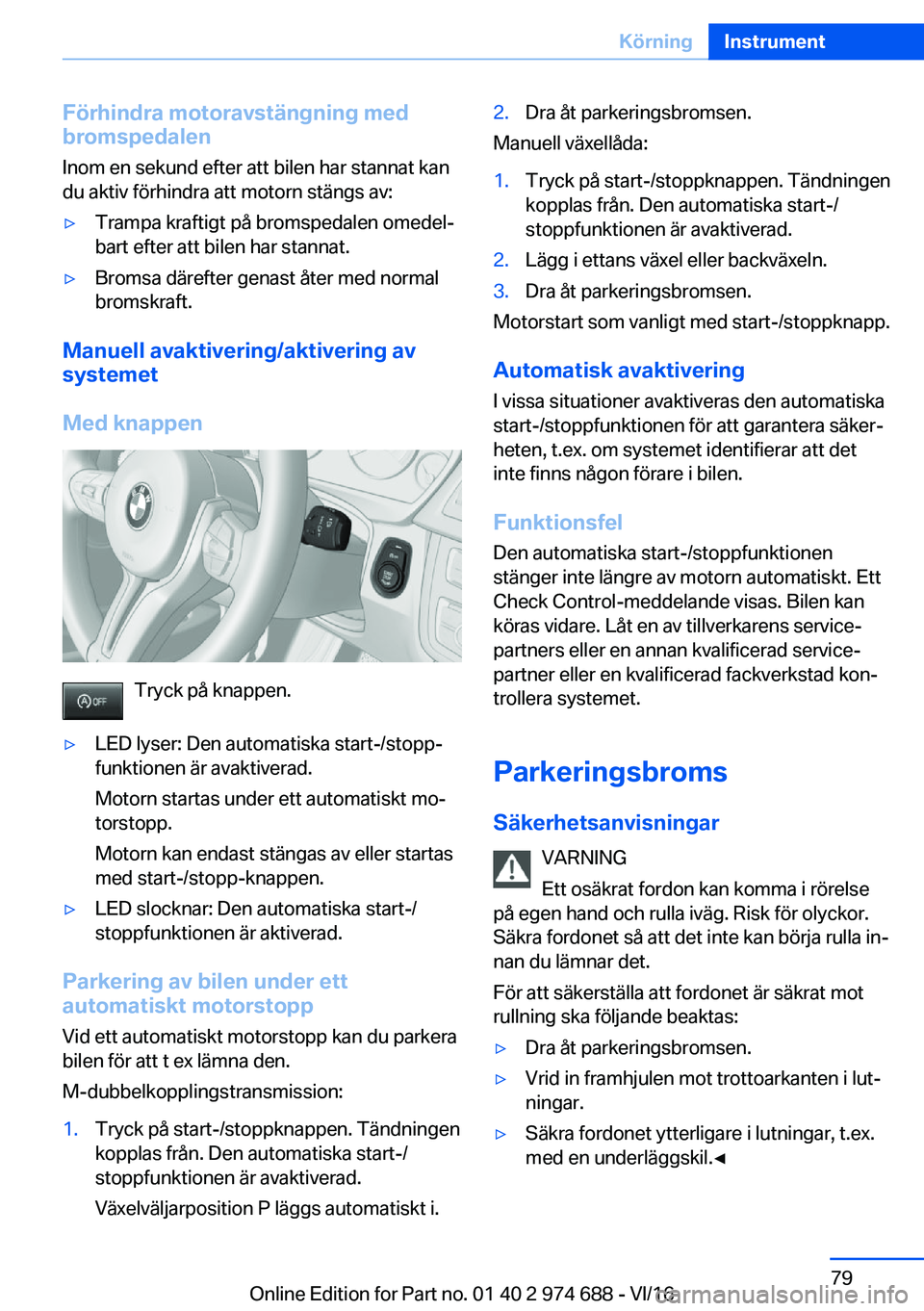 BMW M2 2017  InstruktionsbÖcker (in Swedish) �F�