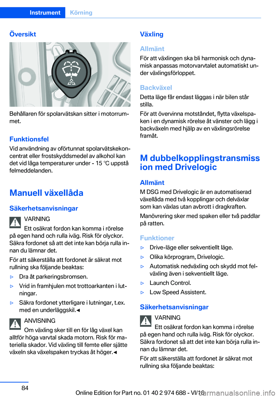 BMW M2 2017  InstruktionsbÖcker (in Swedish) �
