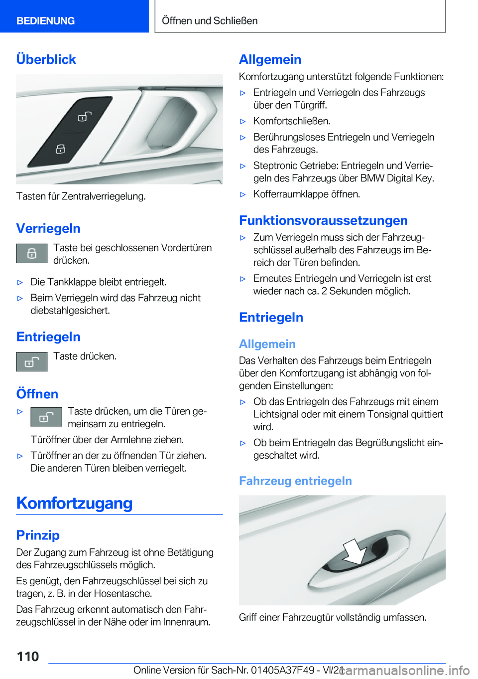 BMW M3 2022  Betriebsanleitungen (in German) �