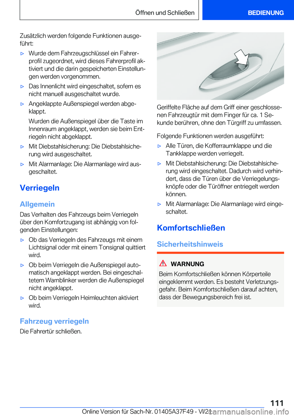 BMW M3 2022  Betriebsanleitungen (in German) �Z�u�s�