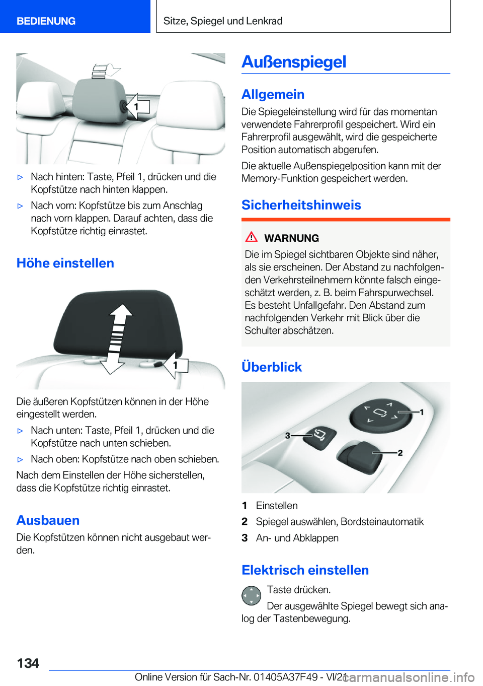 BMW M3 2022  Betriebsanleitungen (in German) 'x�N�a�c�h��h�i�n�t�e�n�:��T�a�s�t�e�,��P�f�e�i�l��1�,��d�r�