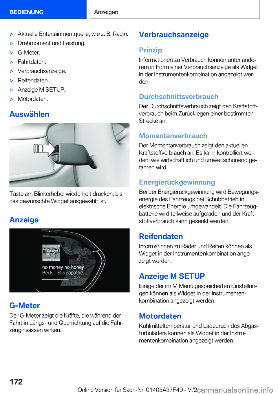 BMW M3 2022  Betriebsanleitungen (in German) 'x�A�k�t�u�e�l�l�e��E�n�t�e�r�t�a�i�n�m�e�n�t�q�u�e�l�l�e�,��w�i�e��z�.��B�.��R�a�d�i�o�.'x�D�r�e�h�m�o�m�e�n�t��u�n�d��L�e�i�s�t�u�n�g�.'x�G�-�M�e�t�e�r�.'x�F�a�h�r�t�d�a�t�e�n