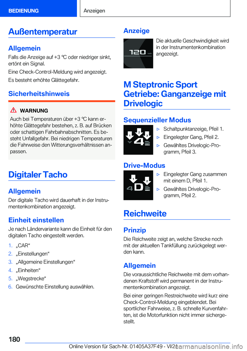 BMW M3 2022  Betriebsanleitungen (in German) �A�u�