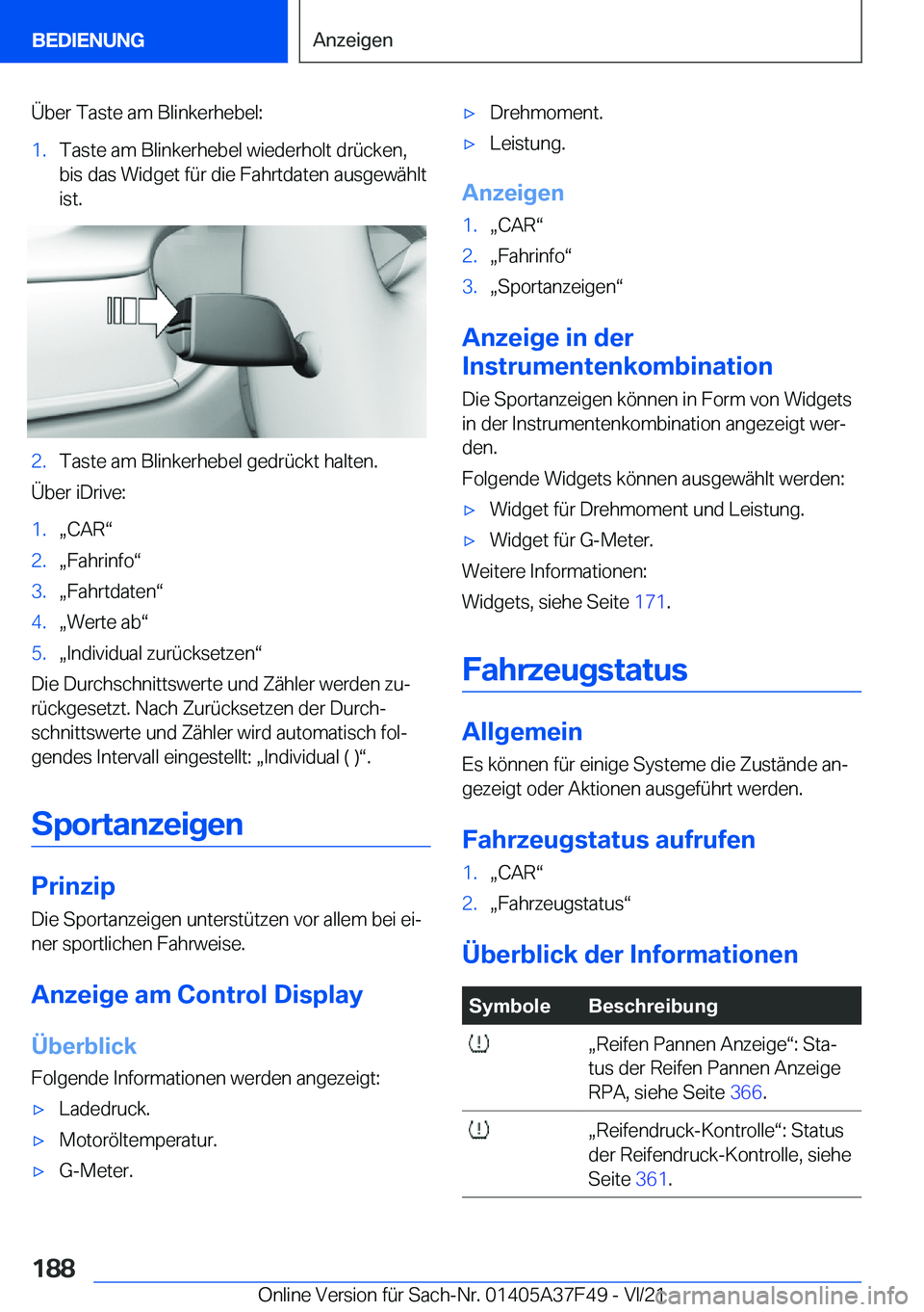 BMW M3 2022  Betriebsanleitungen (in German) �