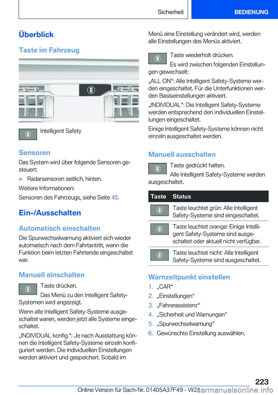 BMW M3 2022  Betriebsanleitungen (in German) �