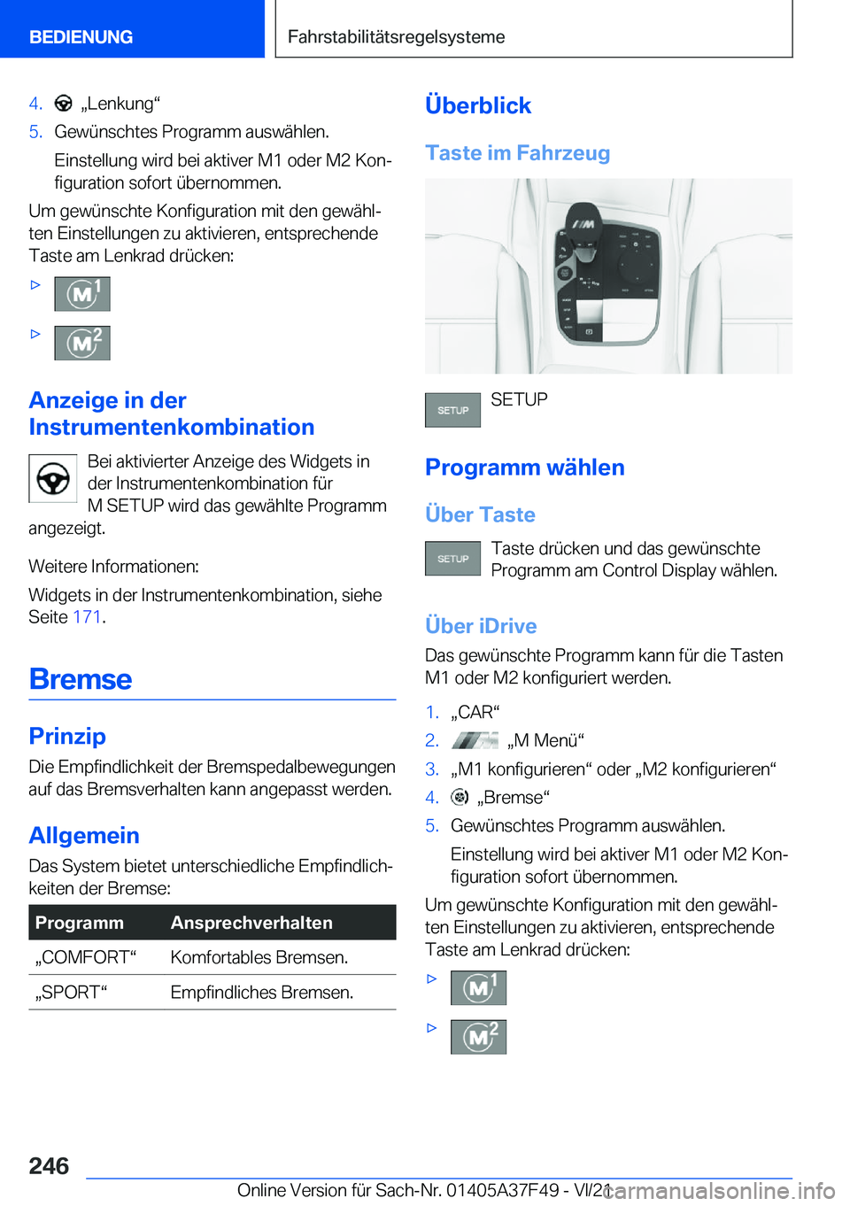 BMW M3 2022  Betriebsanleitungen (in German) �4�.��x�L�e�n�k�u�n�gv�5�.�G�e�w�