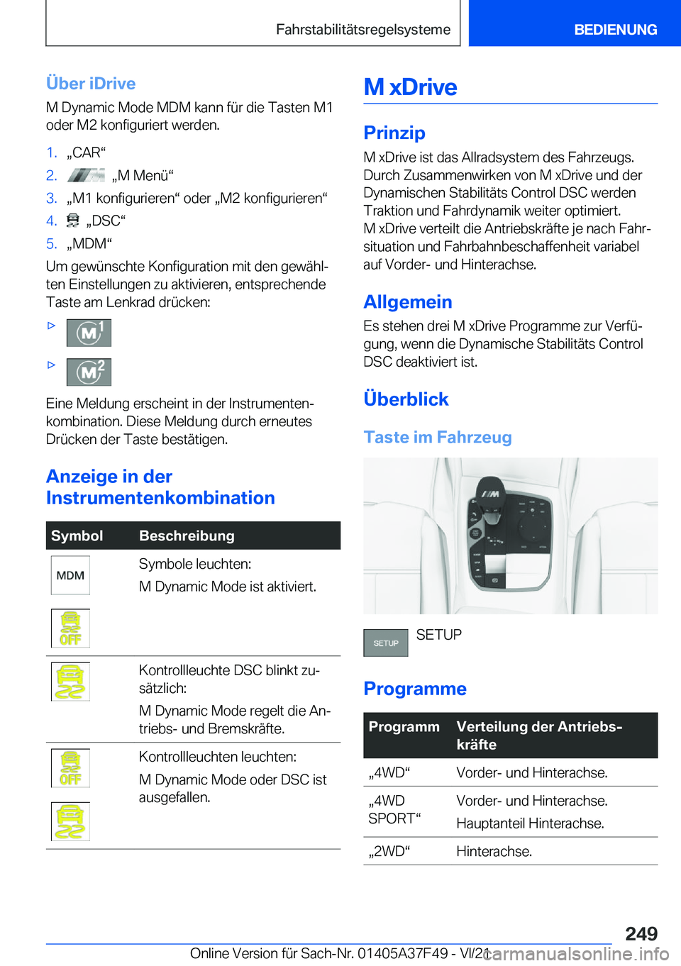 BMW M3 2022  Betriebsanleitungen (in German) �