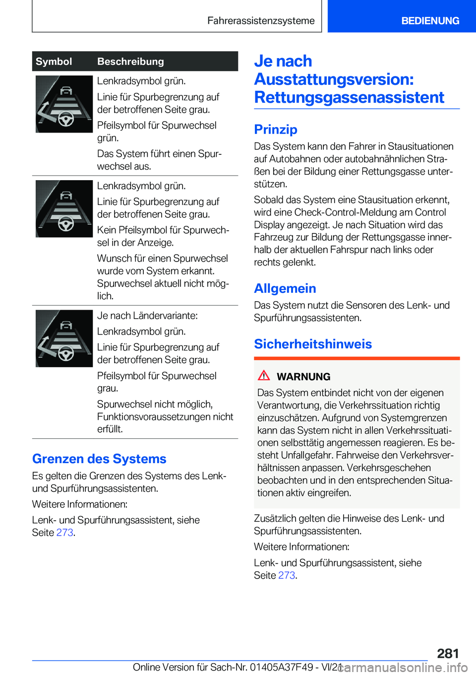 BMW M3 2022  Betriebsanleitungen (in German) �S�y�m�b�o�l�B�e�s�c�h�r�e�i�b�u�n�g�L�e�n�k�r�a�d�s�y�m�b�o�l��g�r�