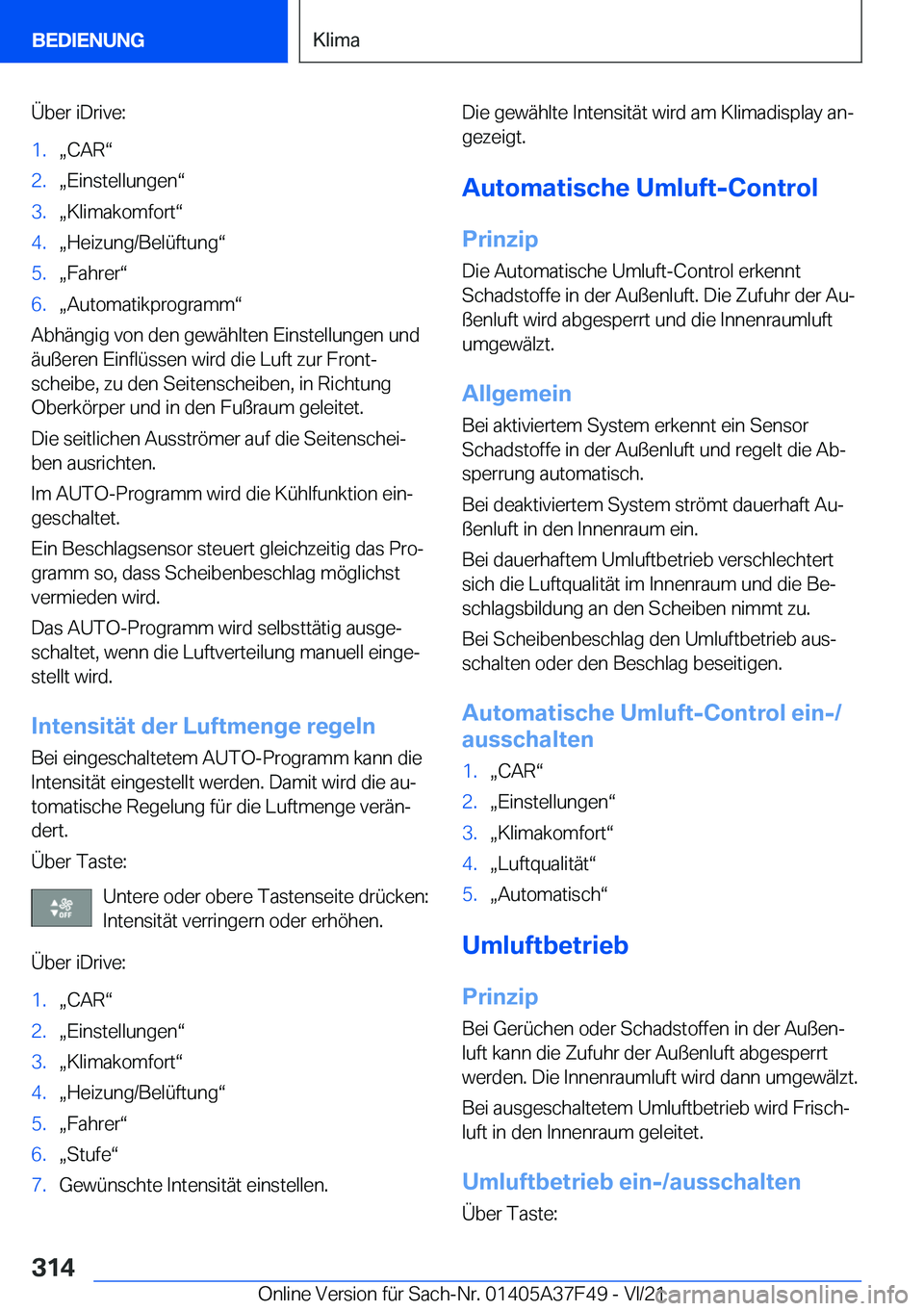 BMW M3 2022  Betriebsanleitungen (in German) �