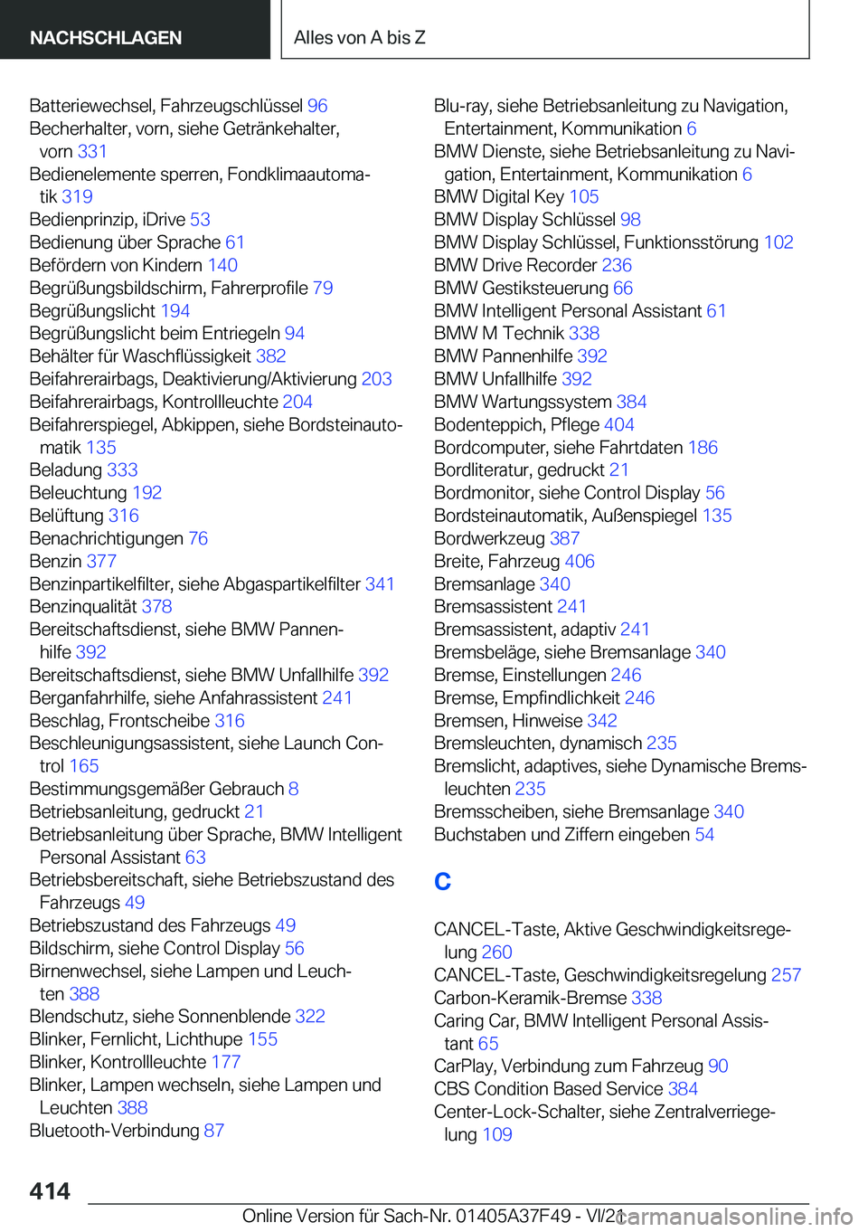 BMW M3 2022  Betriebsanleitungen (in German) �B�a�t�t�e�r�i�e�w�e�c�h�s�e�l�,��F�a�h�r�z�e�u�g�s�c�h�l�