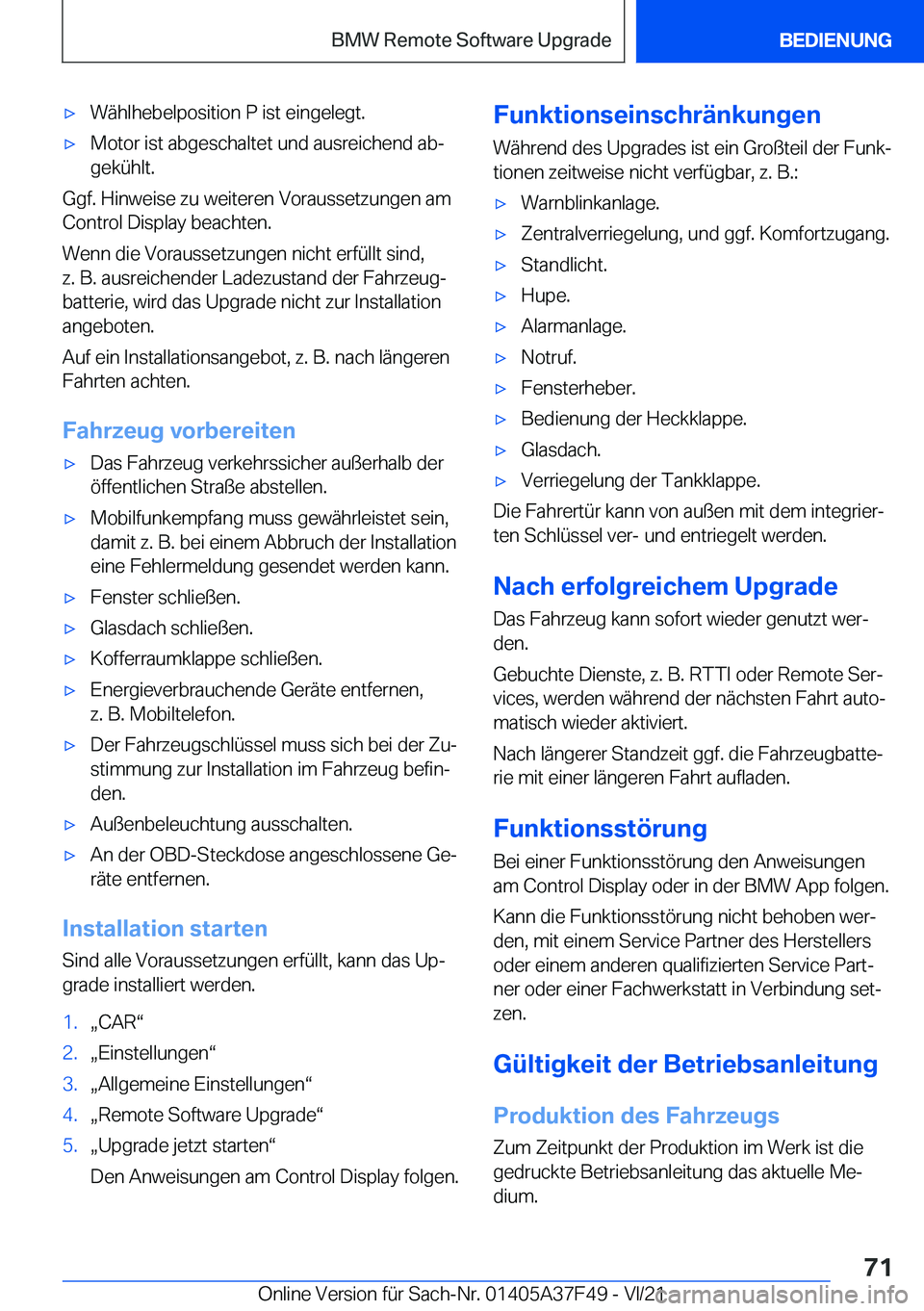 BMW M3 2022  Betriebsanleitungen (in German) 'x�W�
