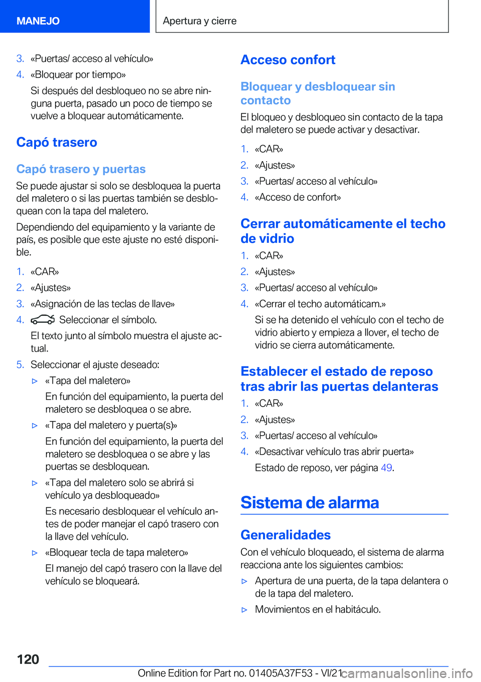 BMW M3 2022  Manuales de Empleo (in Spanish) �3�.�«�P�u�e�r�t�a�s�/��a�c�c�e�s�o��a�l��v�e�h�