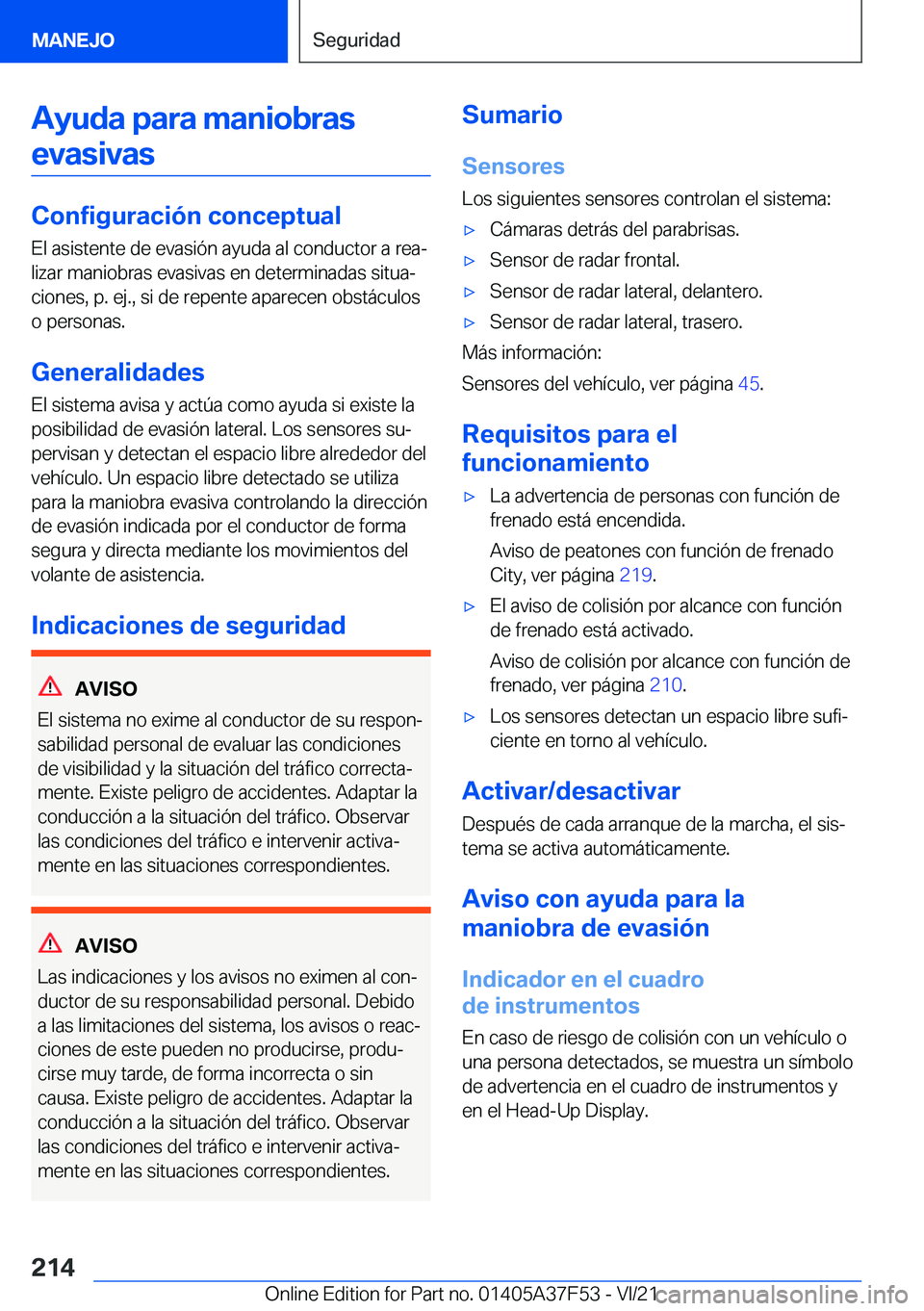 BMW M3 2022  Manuales de Empleo (in Spanish) �A�y�u�d�a��p�a�r�a��m�a�n�i�o�b�r�a�s�e�v�a�s�i�v�a�s
�C�o�n�f�i�g�u�r�a�c�i�