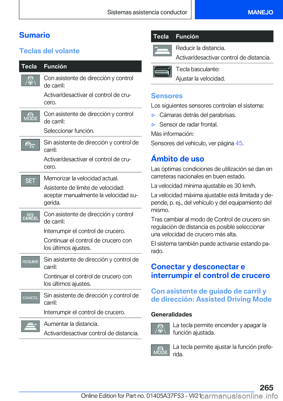 BMW M3 2022  Manuales de Empleo (in Spanish) �S�u�m�a�r�i�o�T�e�c�l�a�s��d�e�l��v�o�l�a�n�t�e�T�e�c�l�a�F�u�n�c�i�