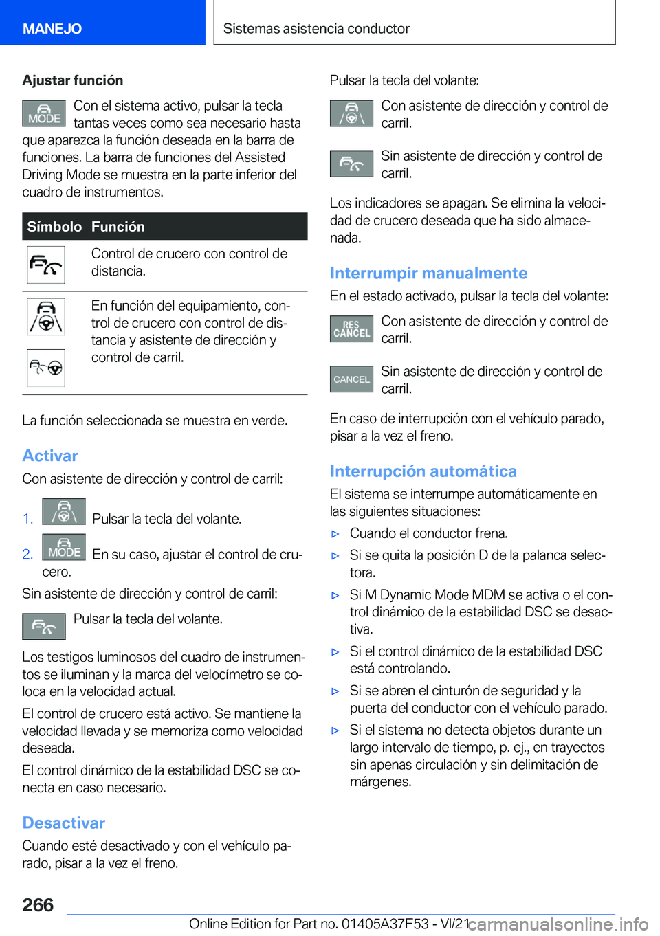 BMW M3 2022  Manuales de Empleo (in Spanish) �A�j�u�s�t�a�r��f�u�n�c�i�