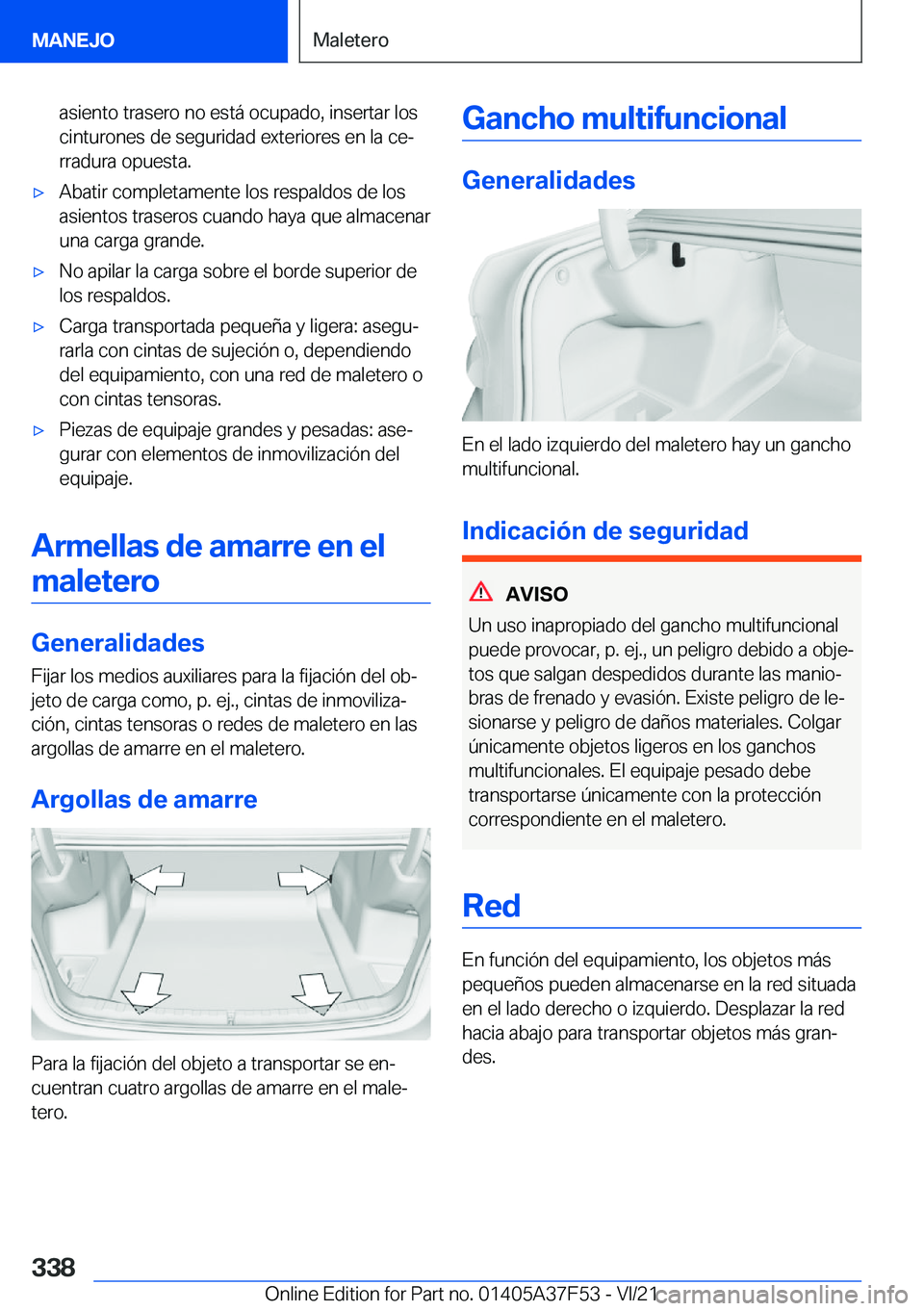 BMW M3 2022  Manuales de Empleo (in Spanish) �a�s�i�e�n�t�o��t�r�a�s�e�r�o��n�o��e�s�t�