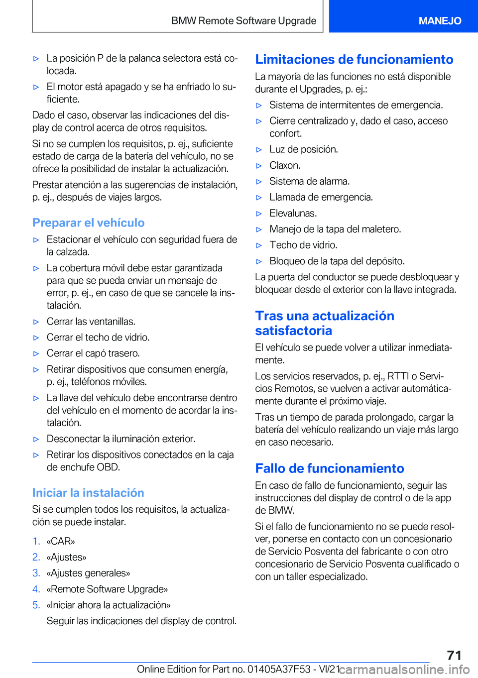 BMW M3 2022  Manuales de Empleo (in Spanish) x�L�a��p�o�s�i�c�i�