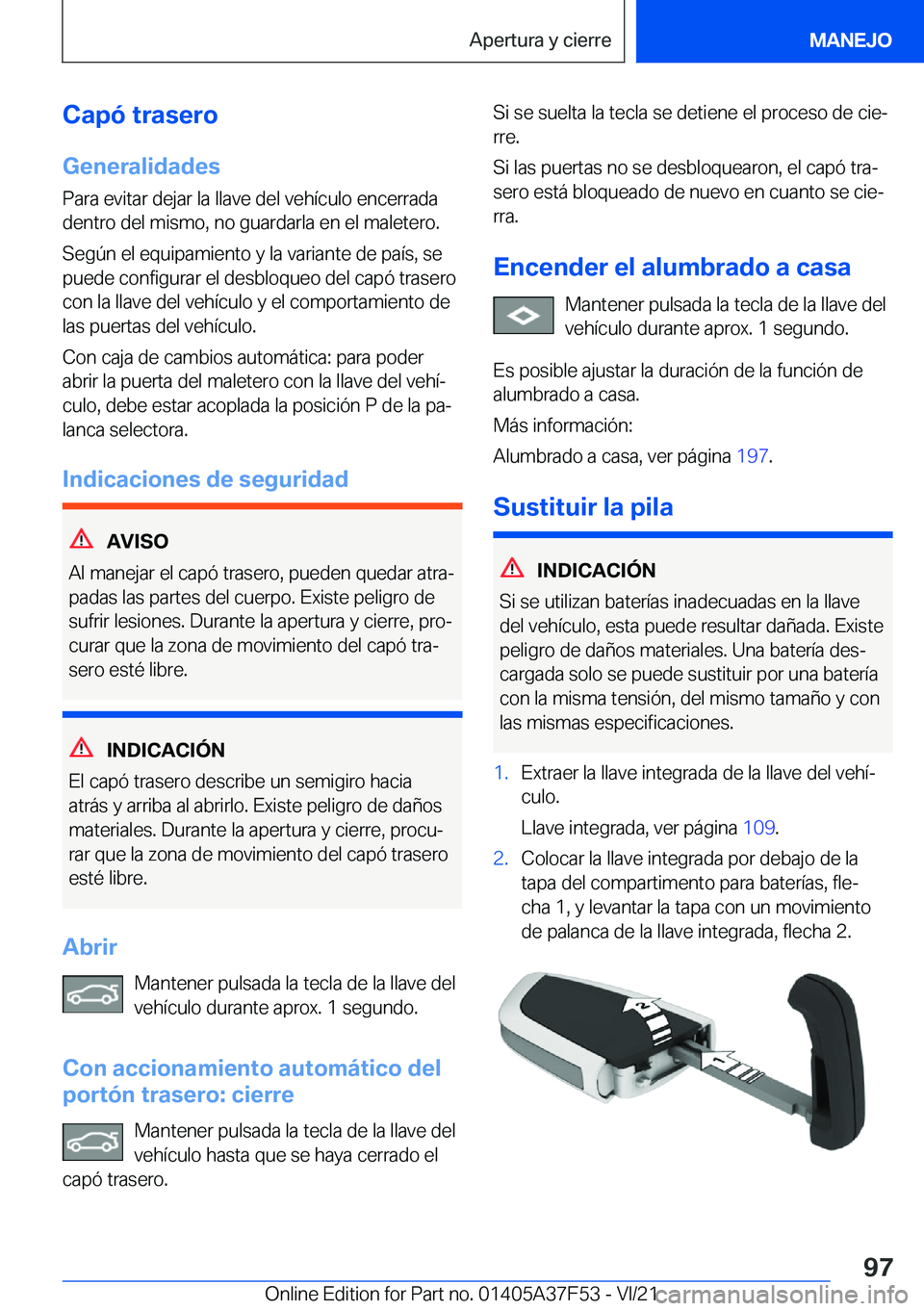 BMW M3 2022  Manuales de Empleo (in Spanish) �C�a�p�