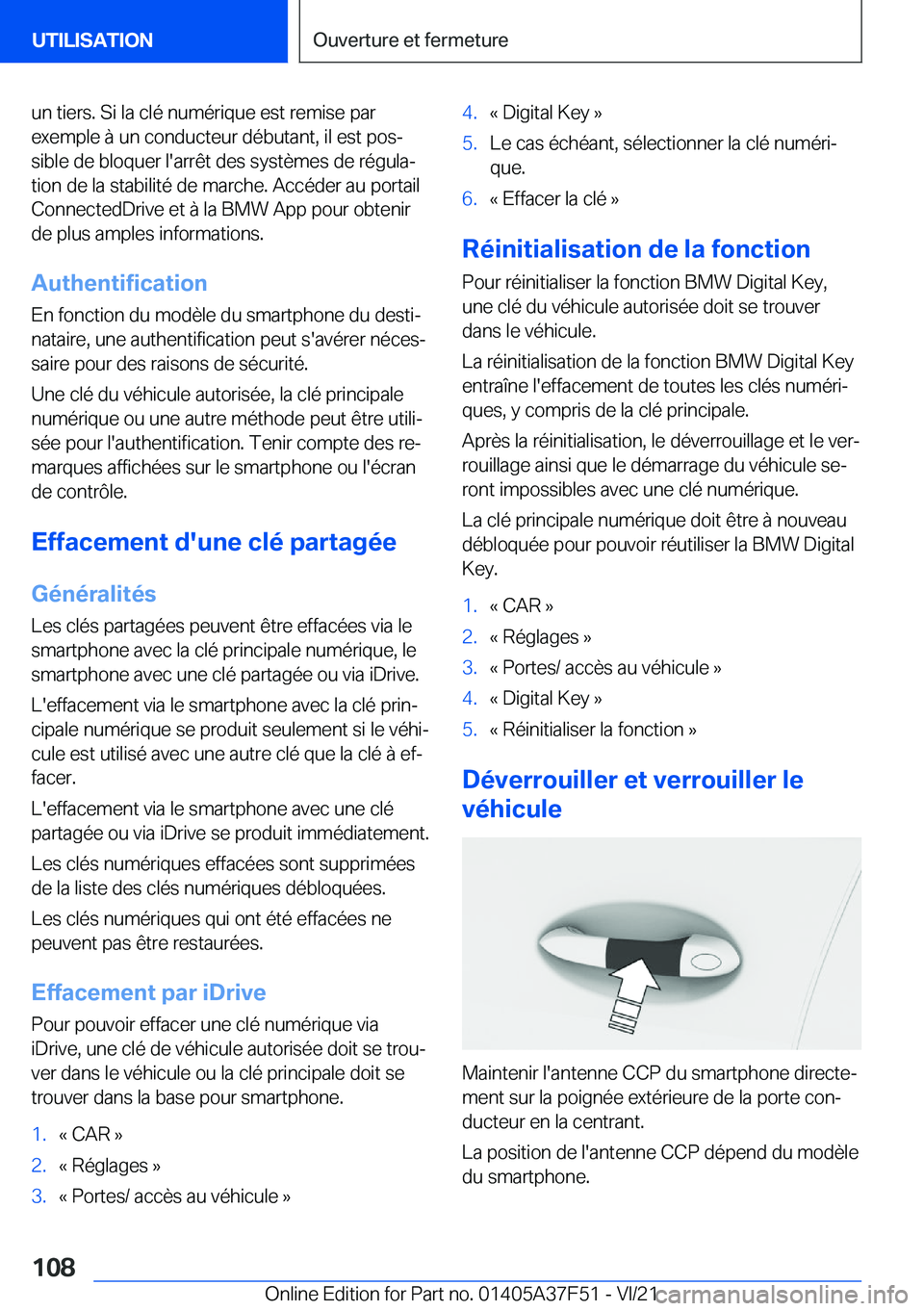 BMW M3 2022  Notices Demploi (in French) �u�n��t�i�e�r�s�.��S�i��l�a��c�l�é��n�u�m�é�r�i�q�u�e��e�s�t��r�e�m�i�s�e��p�a�r
�e�x�e�m�p�l�e��