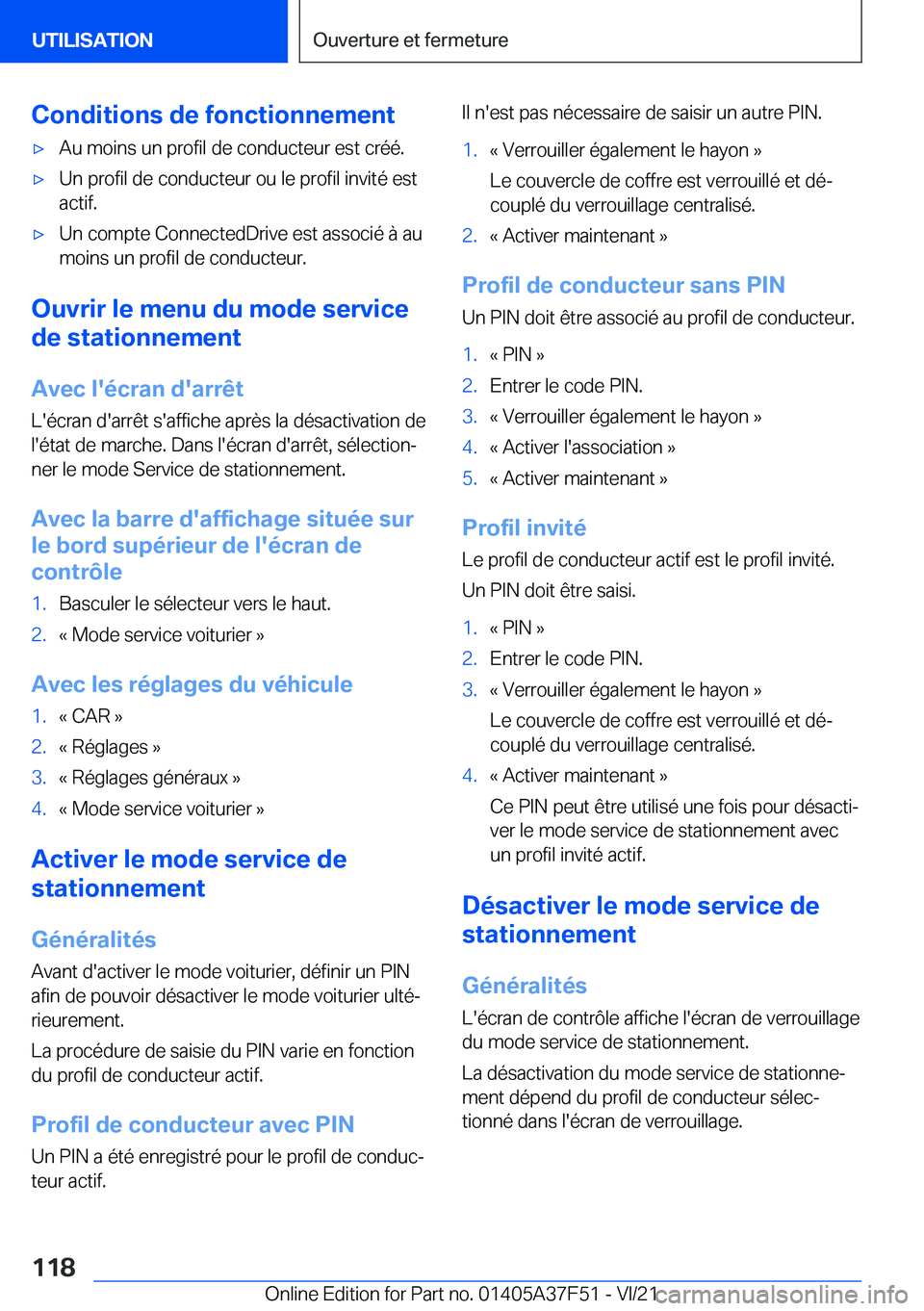 BMW M3 2022  Notices Demploi (in French) �C�o�n�d�i�t�i�o�n�s��d�e��f�o�n�c�t�i�o�n�n�e�m�e�n�t'x�A�u��m�o�i�n�s��u�n��p�r�o�f�i�l��d�e��c�o�n�d�u�c�t�e�u�r��e�s�t��c�r�é�é�.'x�U�n��p�r�o�f�i�l��d�e��c�o�n�d�u�c�t�e�u�r