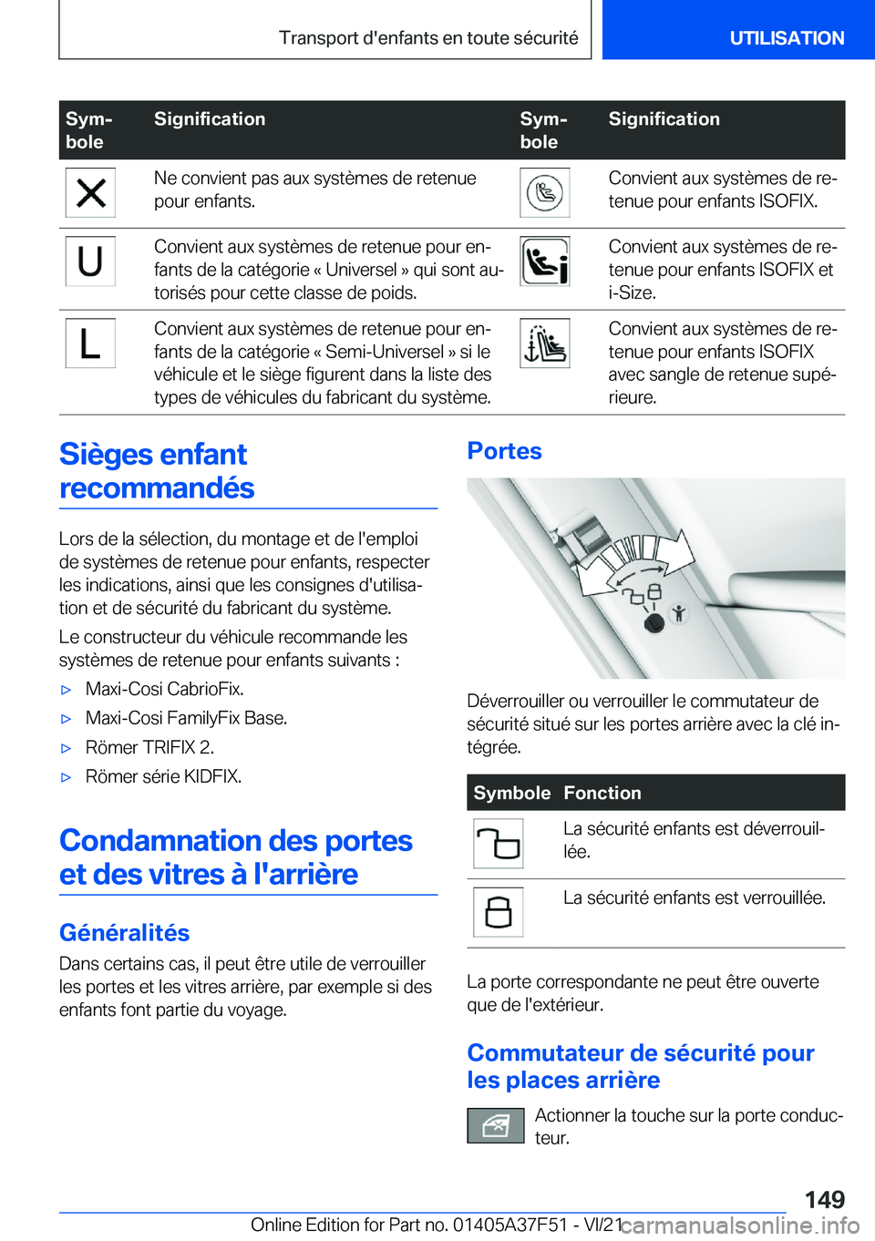 BMW M3 2022  Notices Demploi (in French) �S�y�mj
�b�o�l�e�S�i�g�n�i�f�i�c�a�t�i�o�n�S�y�mj
�b�o�l�e�S�i�g�n�i�f�i�c�a�t�i�o�n�N�e��c�o�n�v�i�e�n�t��p�a�s��a�u�x��s�y�s�t�è�m�e�s��d�e��r�e�t�e�n�u�e
�p�o�u�r��e�n�f�a�n�t�s�.�C�o�n�v