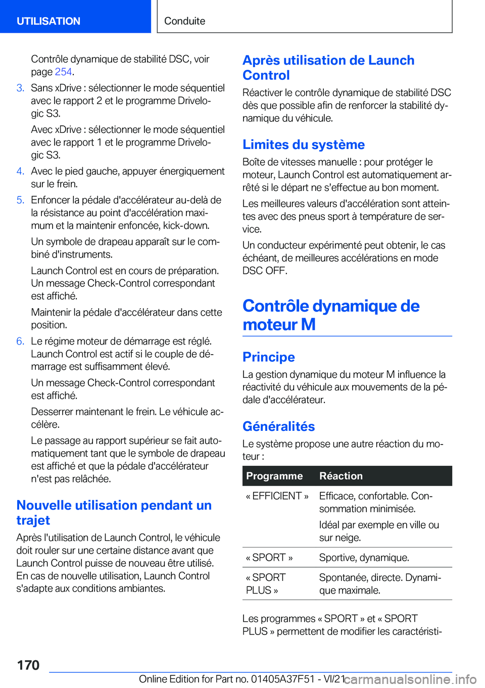 BMW M3 2022  Notices Demploi (in French) �C�o�n�t�r�