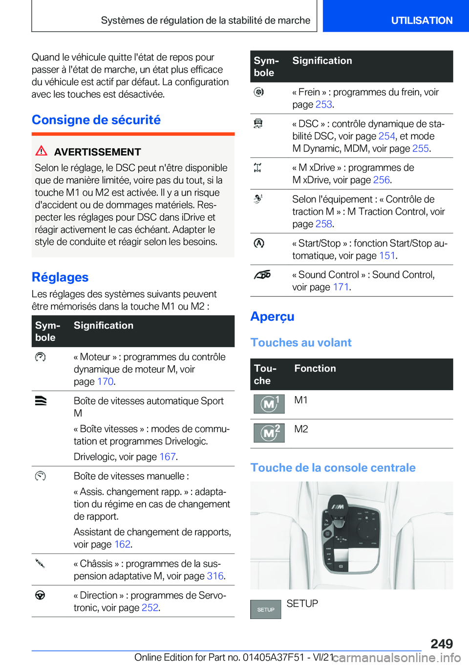 BMW M3 2022  Notices Demploi (in French) �Q�u�a�n�d��l�e��v�é�h�i�c�u�l�e��q�u�i�t�t�e��l�'�é�t�a�t��d�e��r�e�p�o�s��p�o�u�r�p�a�s�s�e�r��