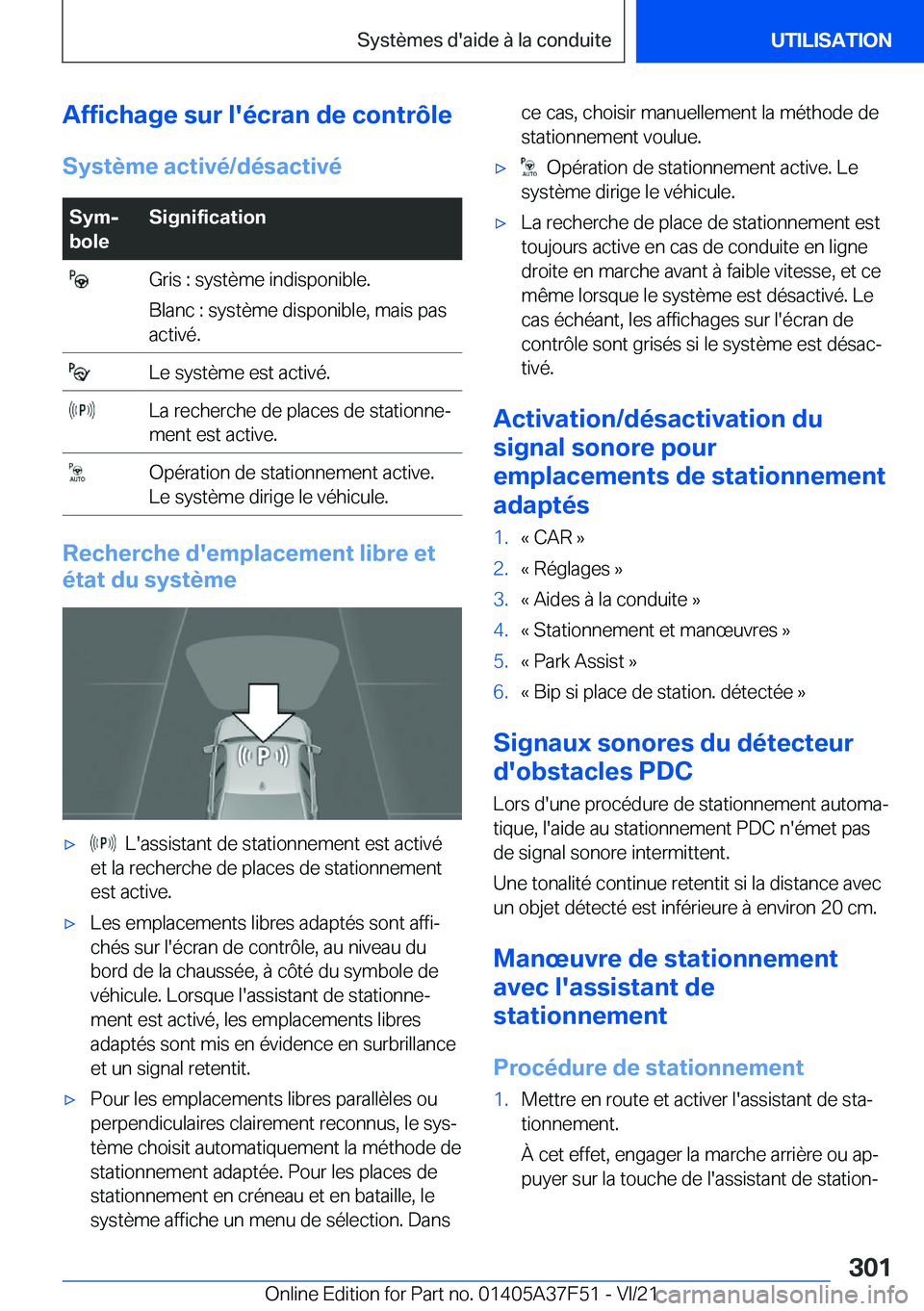 BMW M3 2022  Notices Demploi (in French) �A�f�f�i�c�h�a�g�e��s�u�r��l�'�é�c�r�a�n��d�e��c�o�n�t�r�