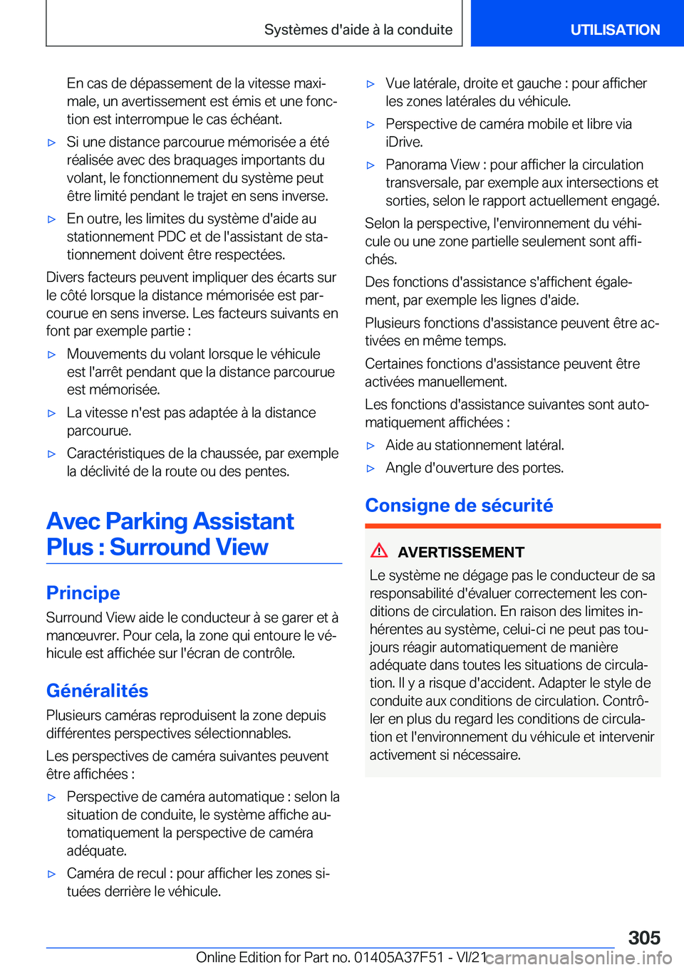 BMW M3 2022  Notices Demploi (in French) �E�n��c�a�s��d�e��d�é�p�a�s�s�e�m�e�n�t��d�e��l�a��v�i�t�e�s�s�e��m�a�x�ij�m�a�l�e�,��u�n��a�v�e�r�t�i�s�s�e�m�e�n�t��e�s�t��é�m�i�s��e�t��u�n�e��f�o�n�cj�t�i�o�n��e�s�t��i�n�t�e�r
