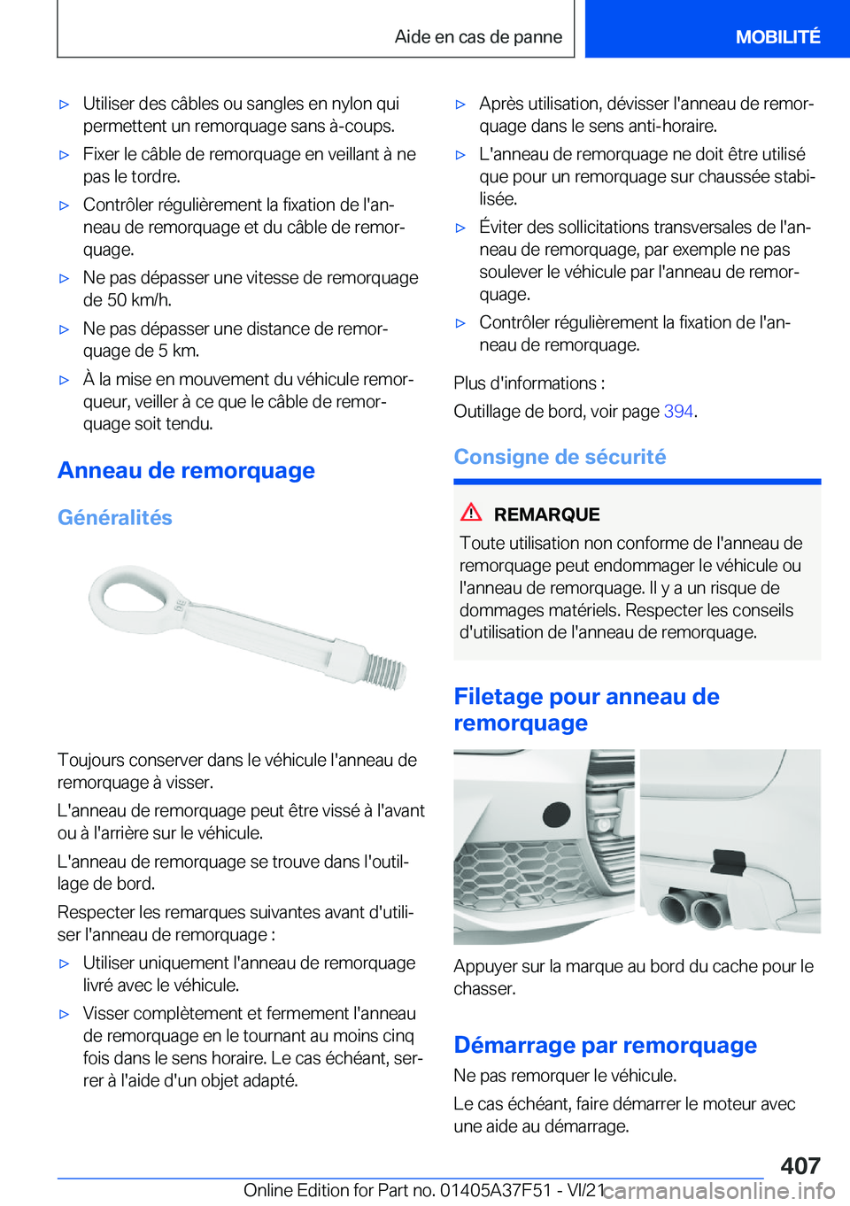 BMW M3 2022  Notices Demploi (in French) 'x�U�t�i�l�i�s�e�r��d�e�s��c�