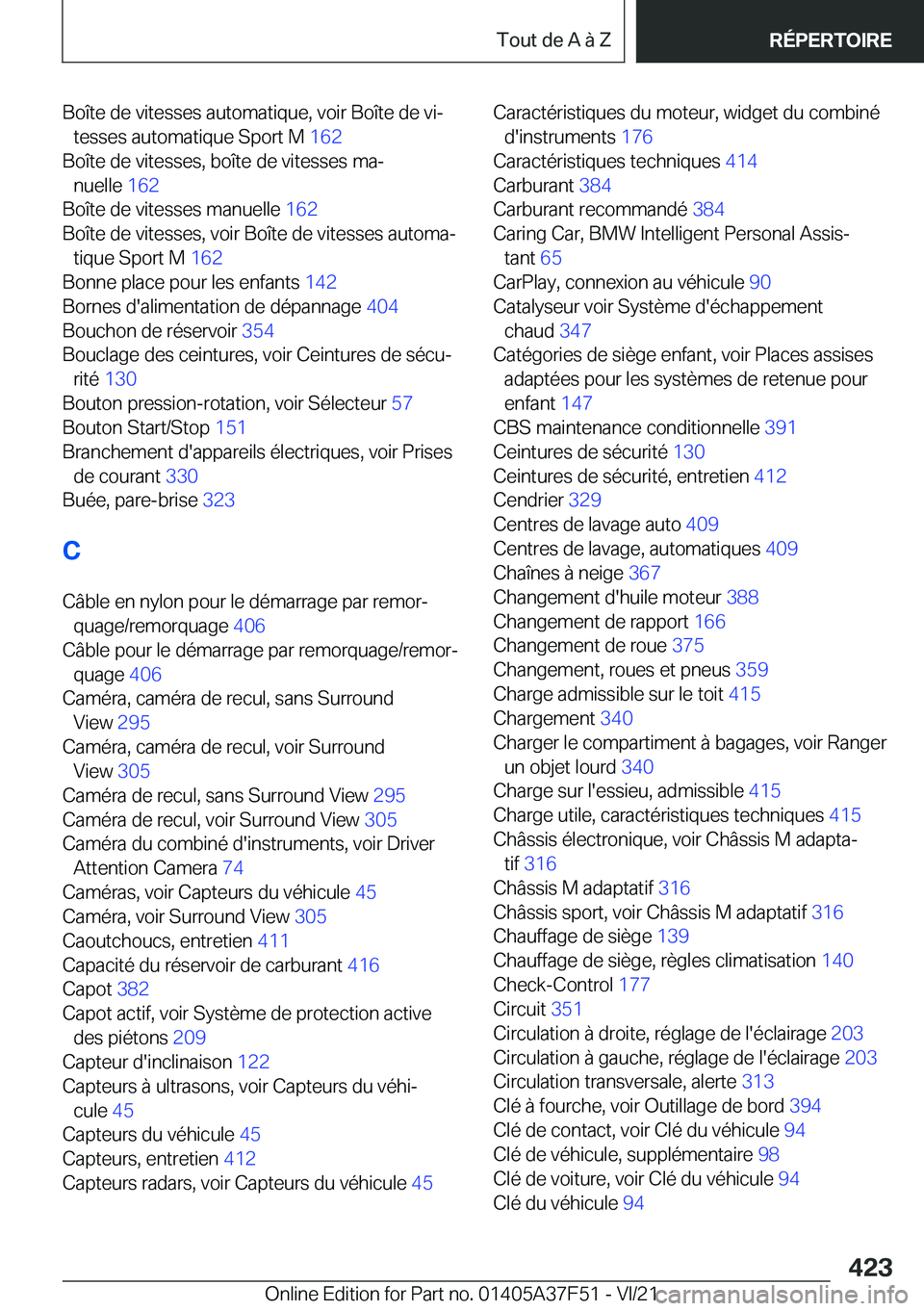 BMW M3 2022  Notices Demploi (in French) �B�o�