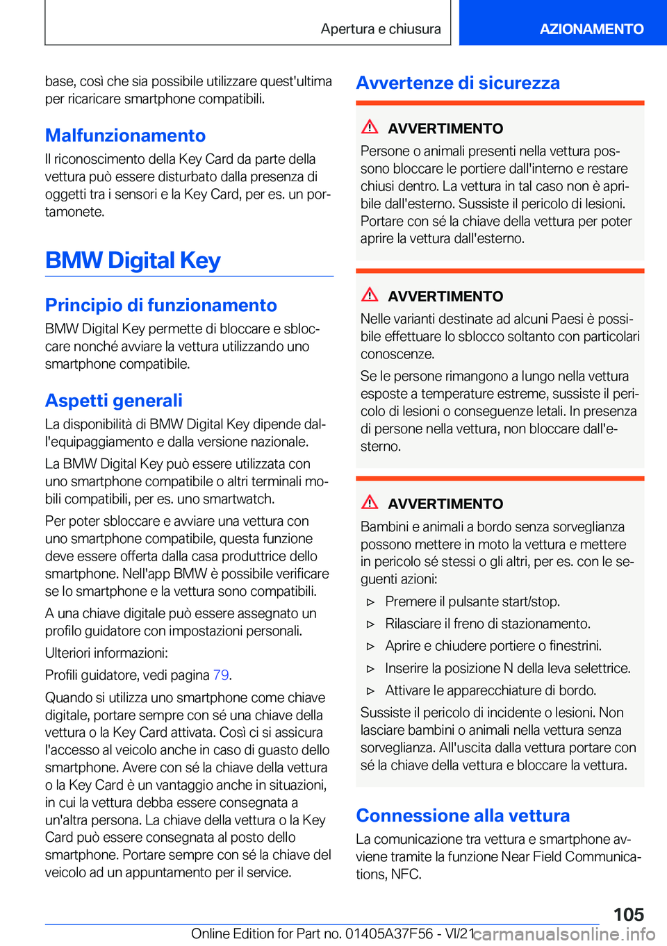 BMW M3 2022  Libretti Di Uso E manutenzione (in Italian) �b�a�s�e�,��c�o�s�