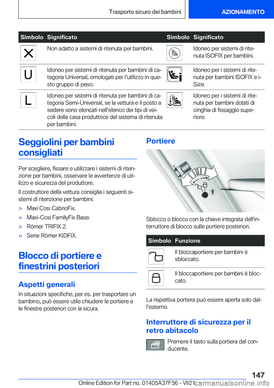 BMW M3 2022  Libretti Di Uso E manutenzione (in Italian) �S�i�m�b�o�l�o�S�i�g�n�i�f�i�c�a�t�o�S�i�m�b�o�l�o�S�i�g�n�i�f�i�c�a�t�o�N�o�n��a�d�a�t�t�o��a��s�i�s�t�e�m�i��d�i��r�i�t�e�n�u�t�a��p�e�r��b�a�m�b�i�n�i�.�I�d�o�n�e�o��p�e�r��s�i�s�t�e�m�i�