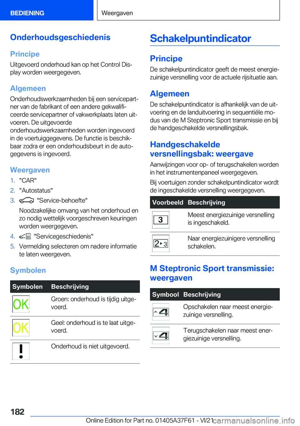 BMW M3 2022  Instructieboekjes (in Dutch) �O�n�d�e�r�h�o�u�d�s�g�e�s�c�h�i�e�d�e�n�i�s
�P�r�i�n�c�i�p�e �U�i�t�g�e�v�o�e�r�d��o�n�d�e�r�h�o�u�d��k�a�n��o�p��h�e�t��C�o�n�t�r�o�l��D�i�sj
�p�l�a�y��w�o�r�d�e�n��w�e�e�r�g�e�g�e�v�e�n�.
