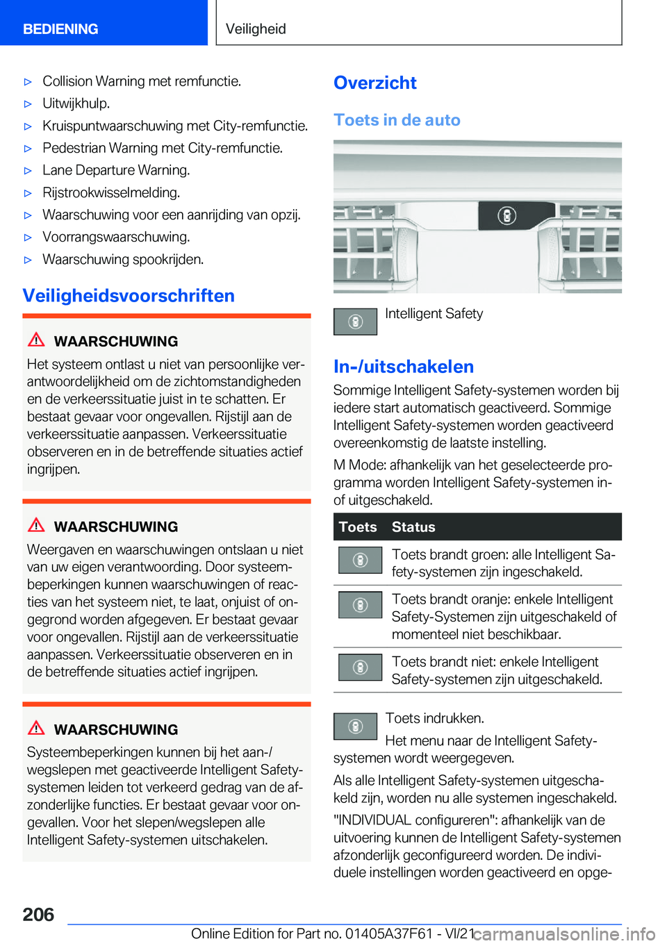 BMW M3 2022  Instructieboekjes (in Dutch) 'x�C�o�l�l�i�s�i�o�n��W�a�r�n�i�n�g��m�e�t��r�e�m�f�u�n�c�t�i�e�.'x�U�i�t�w�i�j�k�h�u�l�p�.'x�K�r�u�i�s�p�u�n�t�w�a�a�r�s�c�h�u�w�i�n�g��m�e�t��C�i�t�y�-�r�e�m�f�u�n�c�t�i�e�.'x�P